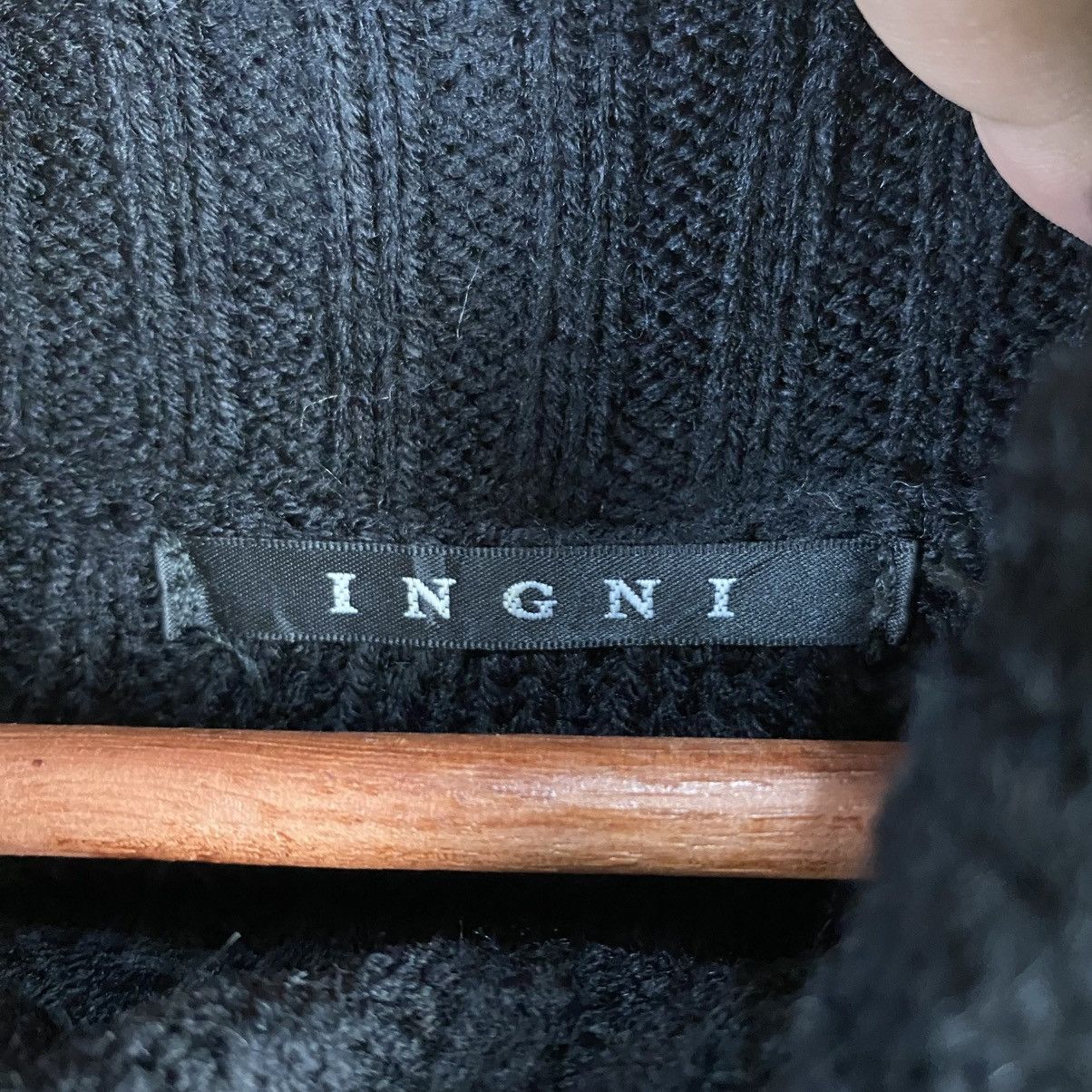 Japanese Brand DL Ingni Black Mohair shaggy fur Knitwear #C1088 Size M / US 6-8 / IT 42-44 - 10 Thumbnail