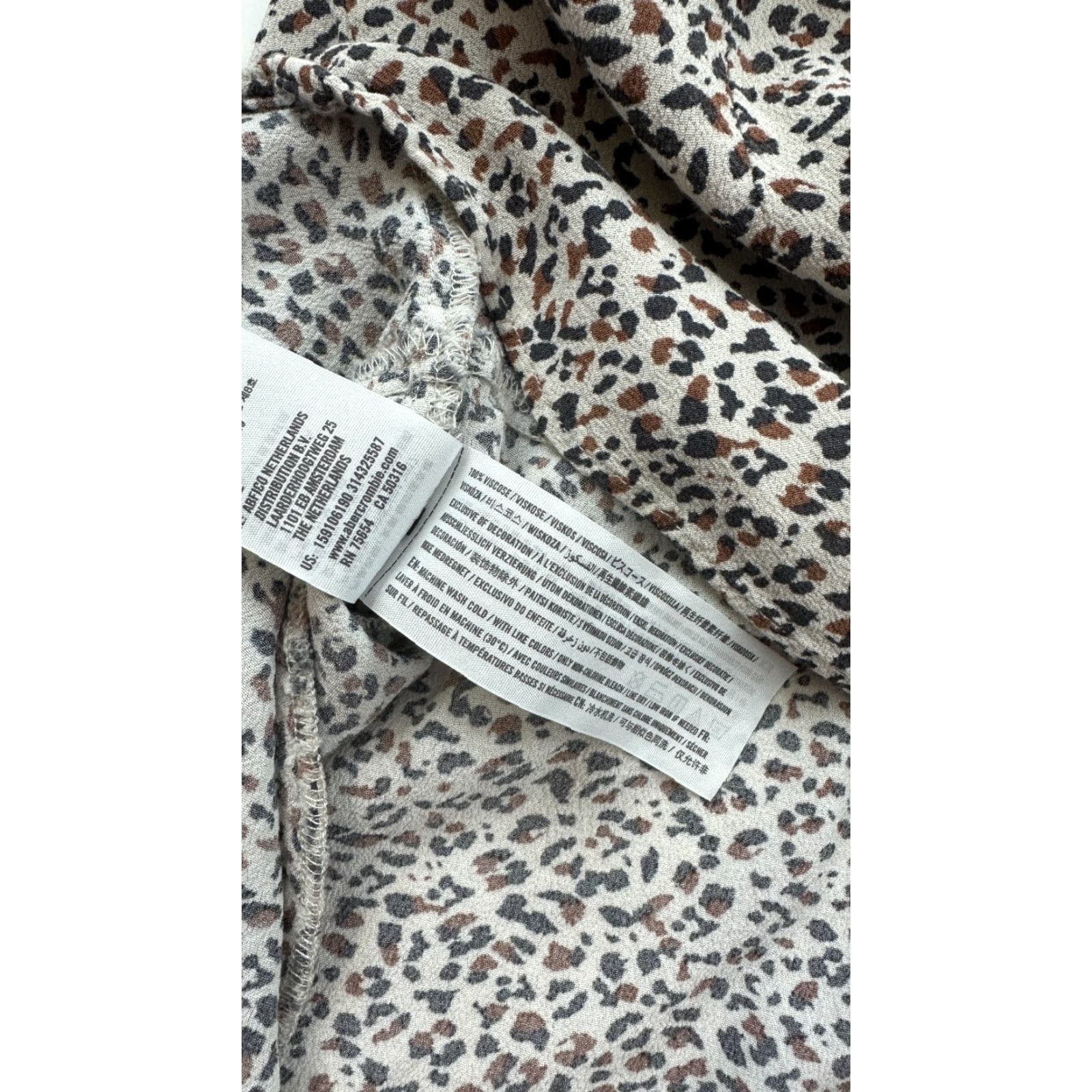 Abercrombie & Fitch Abercrombie & Fitch Dress Womens XS Beige Leopard Print Mini Wrap Front Back Zip Size XS / US 0-2 / IT 36-38 - 5 Thumbnail