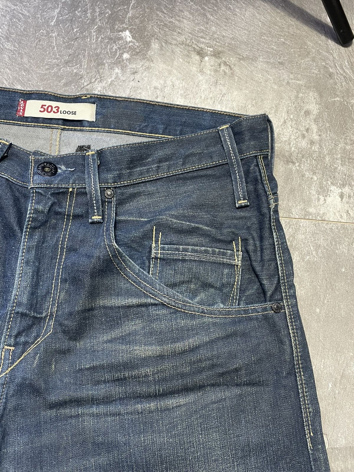 Levi's Vintage Levi's 503 Lose Selvedge Jeans Flared Y2k Denim Size US 34 / EU 50 - 9 Thumbnail