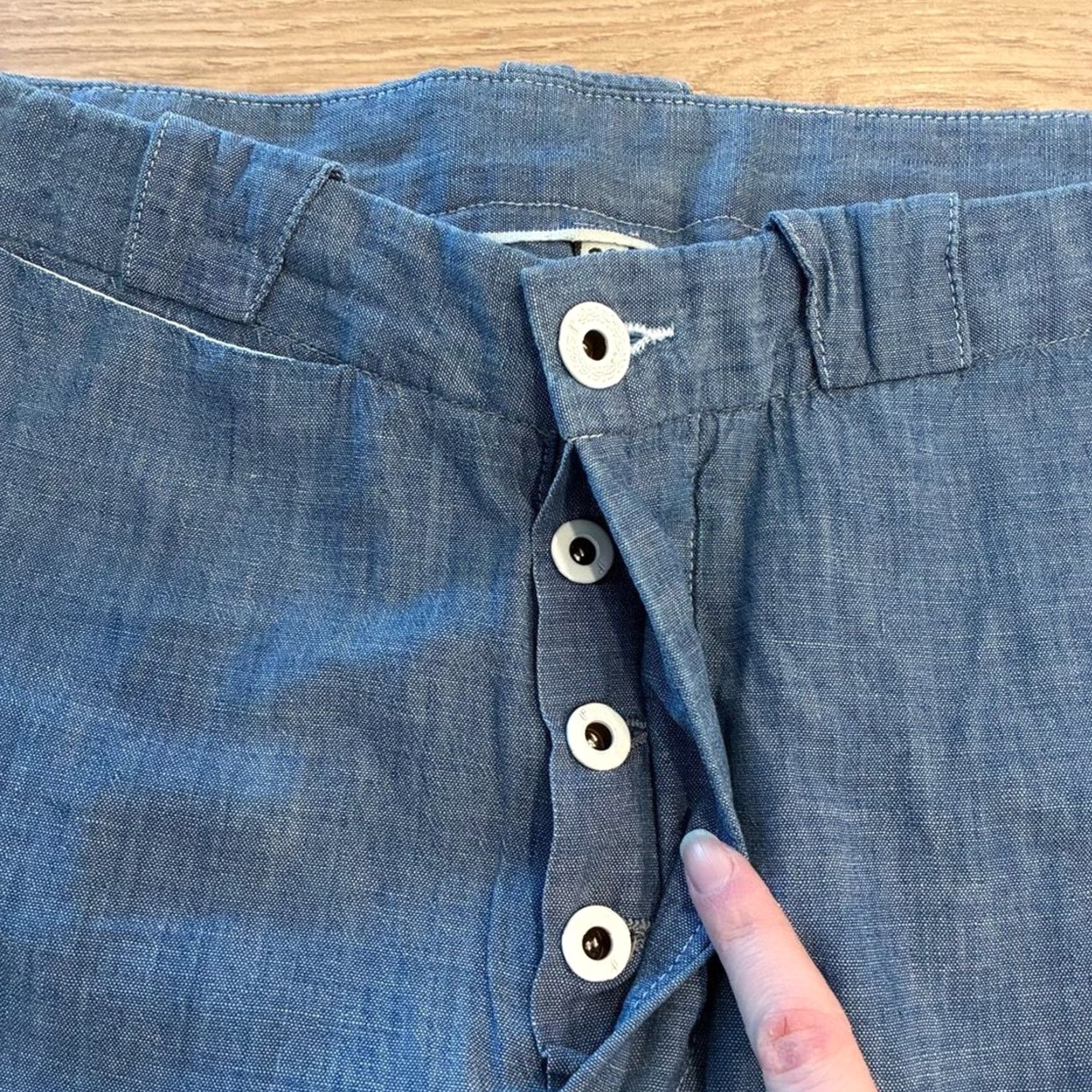 Vintage Rogan Chambray Button Fly 100% Cotton Pant Shirt? Size US 32 / EU 48 - 5 Thumbnail