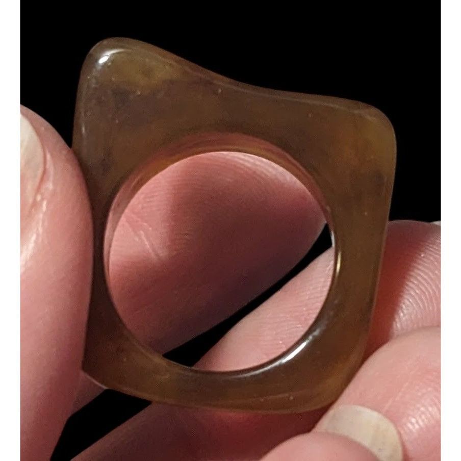 Other Brown Mottled Abstract Chunky Fashion Ring Size 5 3/4 Size ONE SIZE - 3 Thumbnail