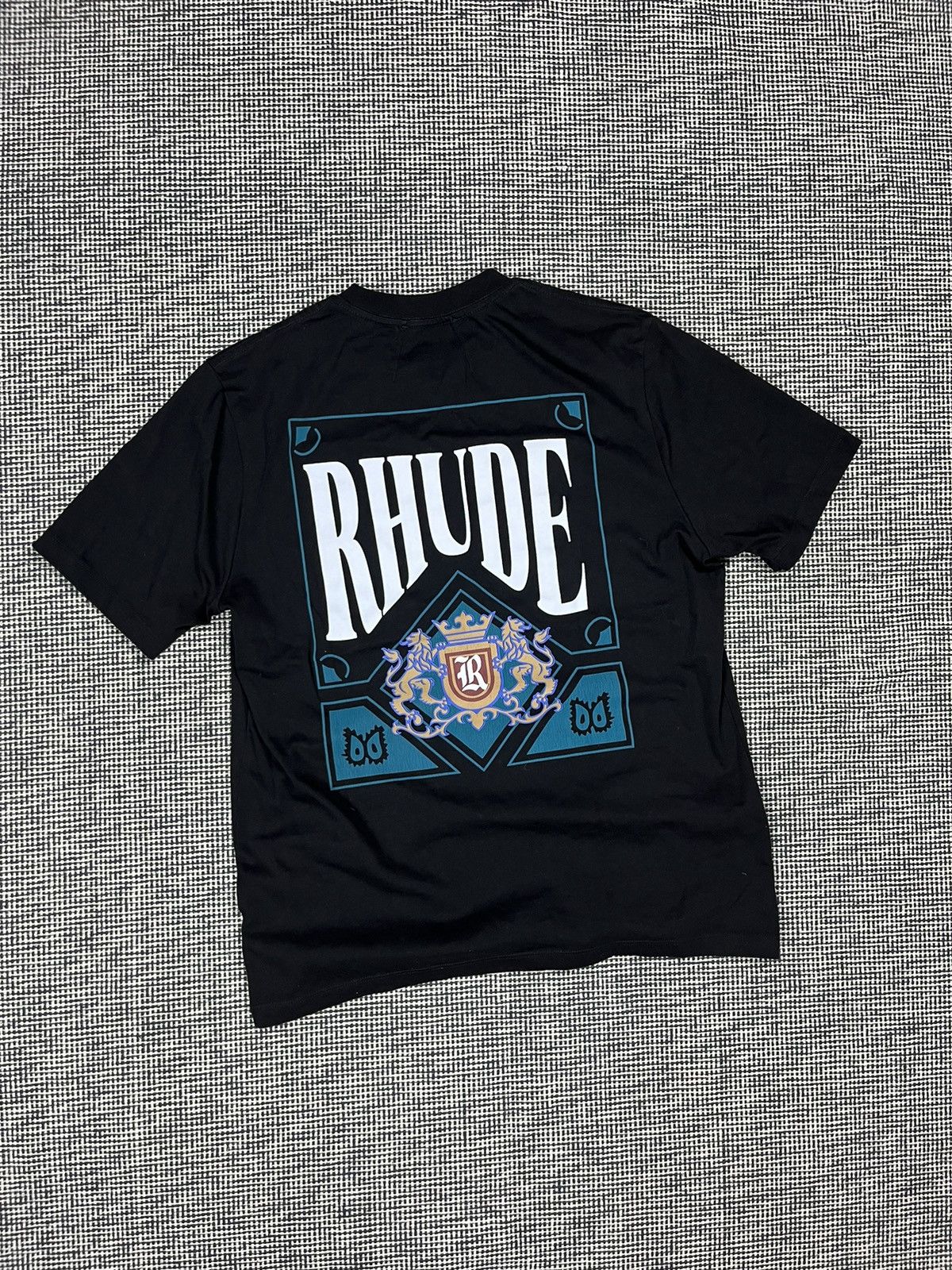 Rhude × Streetwear rare Rhude card tee black blue | Grailed