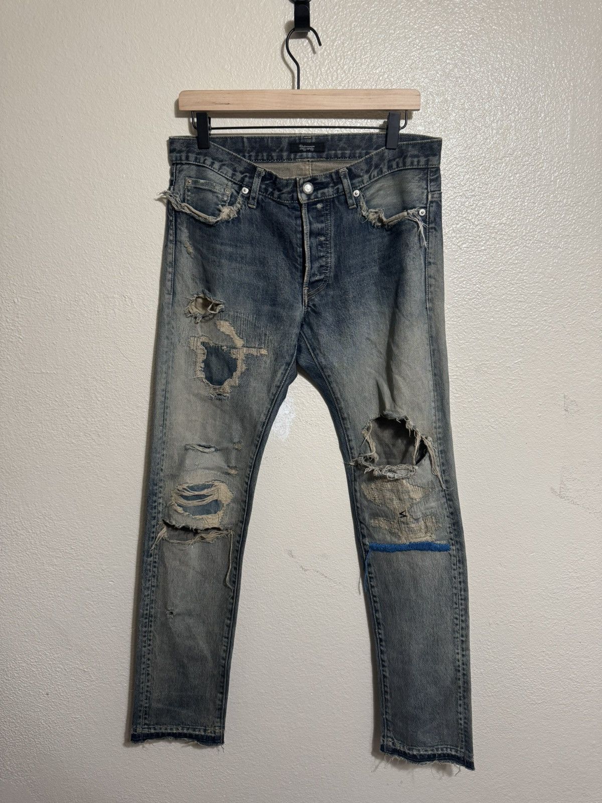 Undercover UNDERCOVER 68 BLUE YARN DENIM JEANS | Grailed