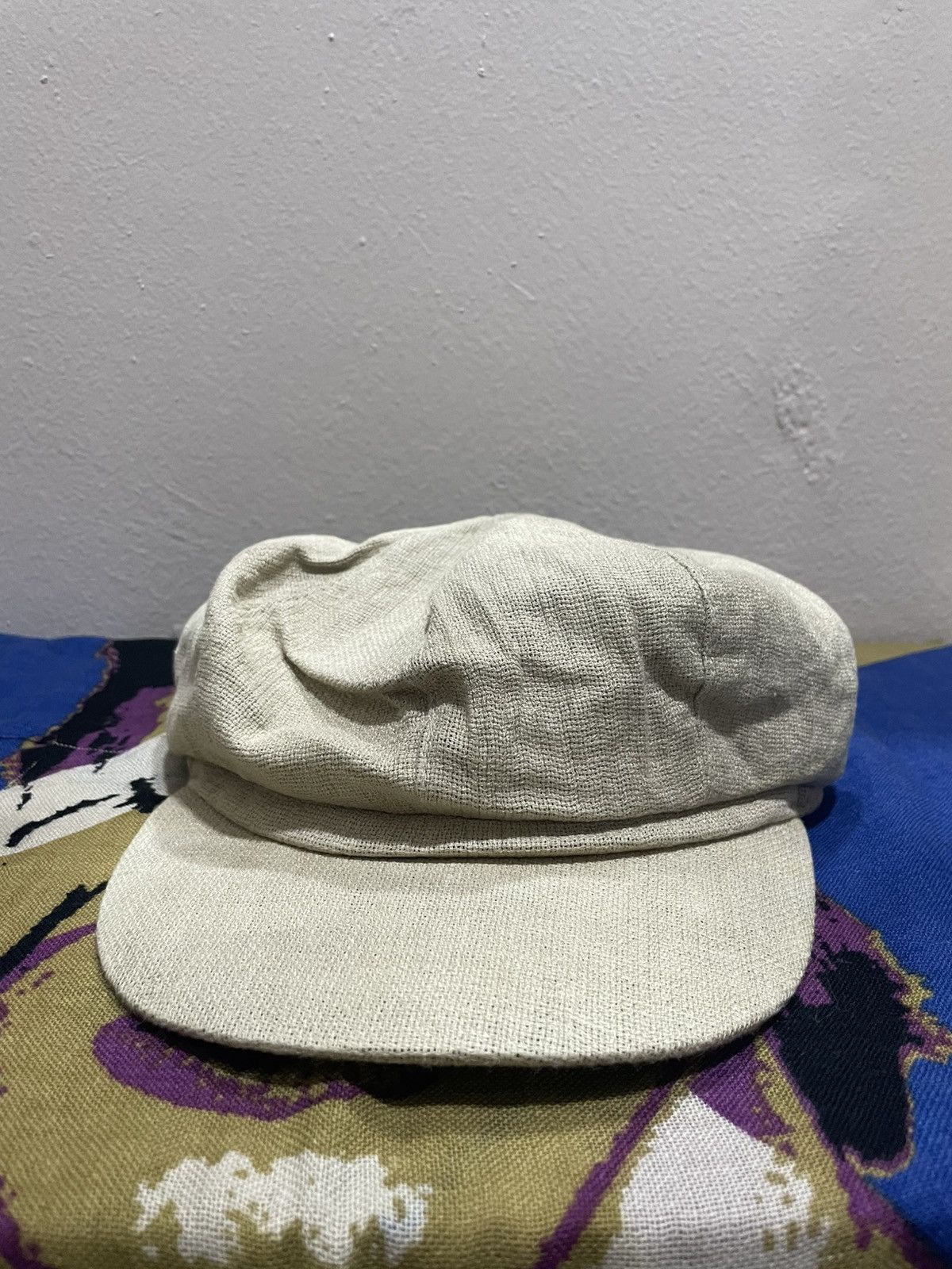 CA4LA CA4LA Japanese brand Plaid Baker Boy Cap Linen Newsboy Hat Size ONE SIZE - 1 Thumbnail