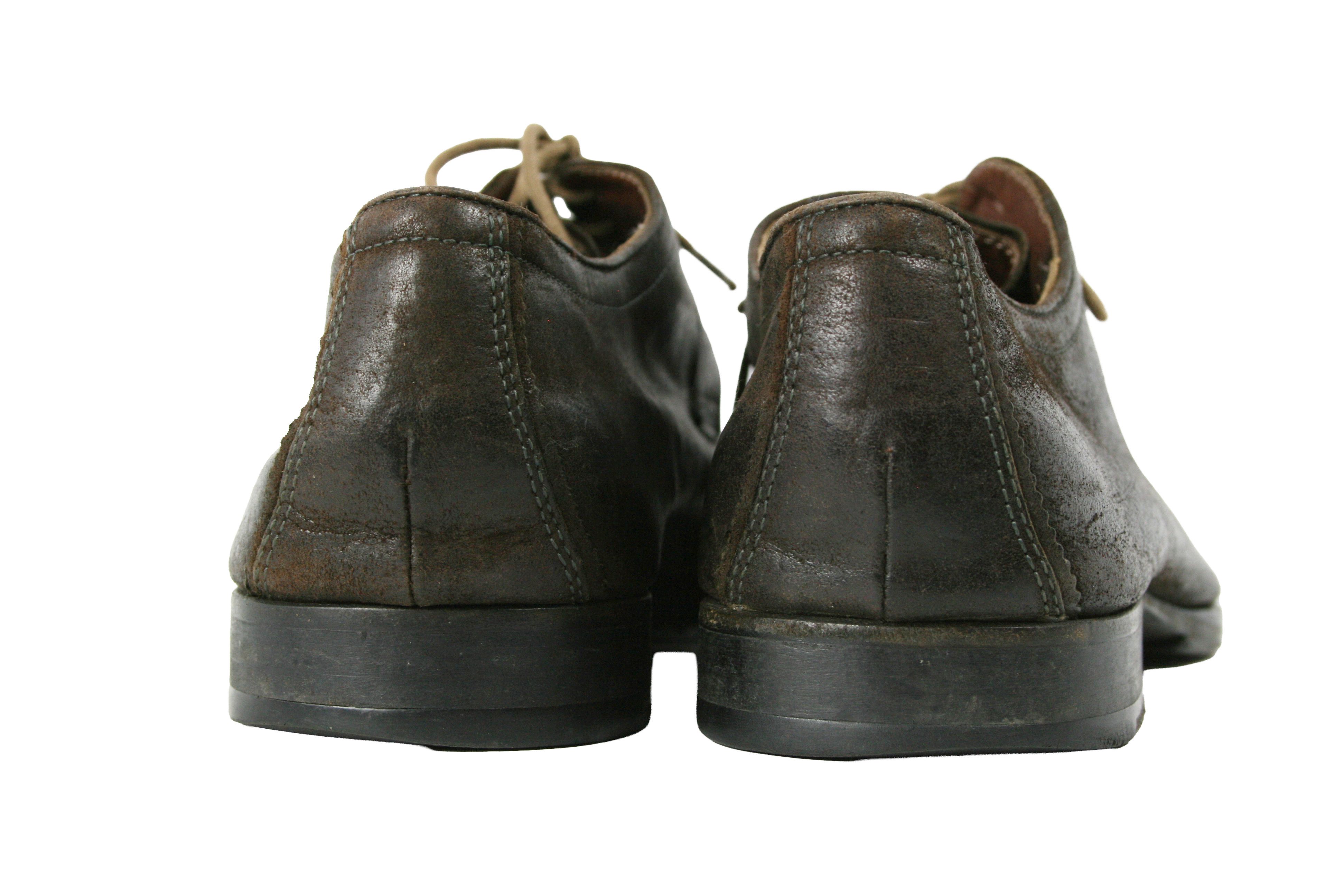 Hugo Boss 00S Avant Garde Perforated Leather Derby Vintage Size US 12 / EU 45 - 10 Thumbnail