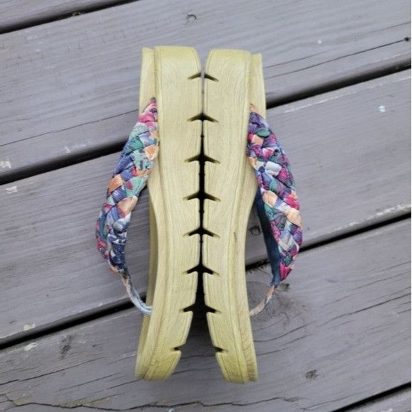 Other Alegria Blue Multi Floral Rainbow Braided Flip Flop Thong Pl Size US 9.5 / IT 39.5 - 4 Thumbnail