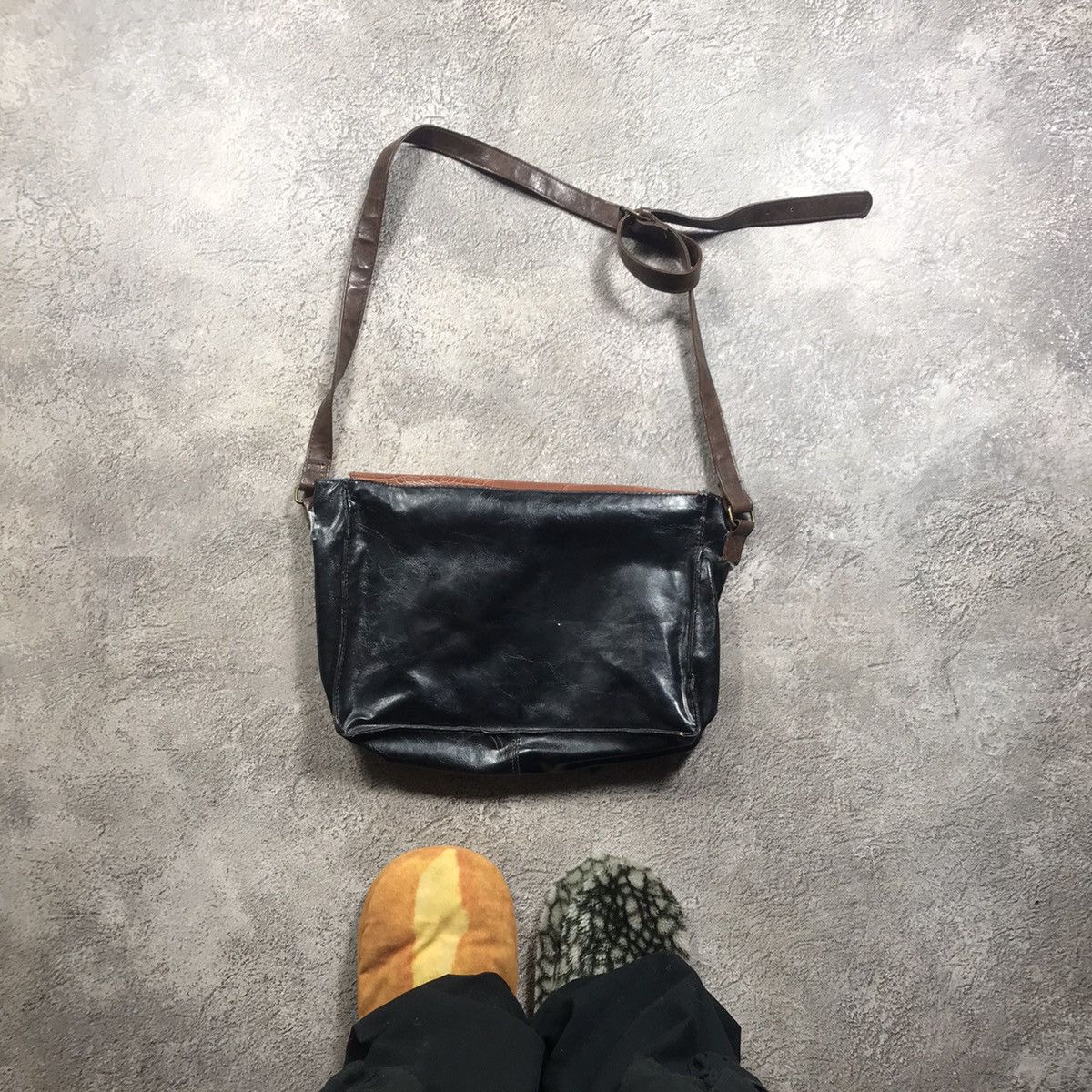 Vintage Vintage 90s Leather Shoulder Bag Y2K Japanese Avant Garde OS Size ONE SIZE - 5 Thumbnail