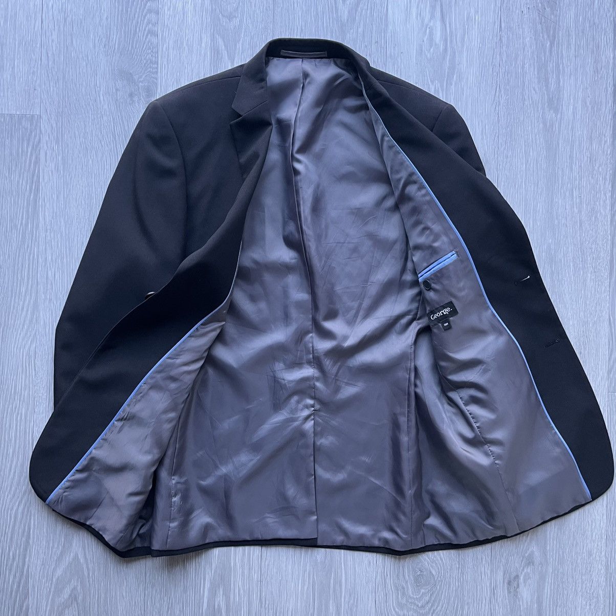 George George Black 2 Piece Suit Size 38R - 3 Thumbnail
