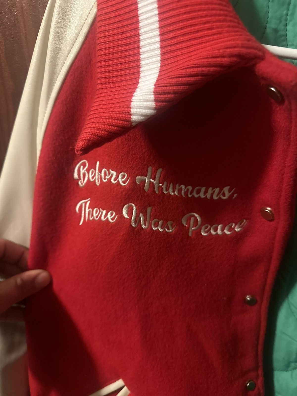 Designer × Japanese Brand Peaceful people Varsity Jacket Size US XL / EU 56 / 4 - 4 Thumbnail