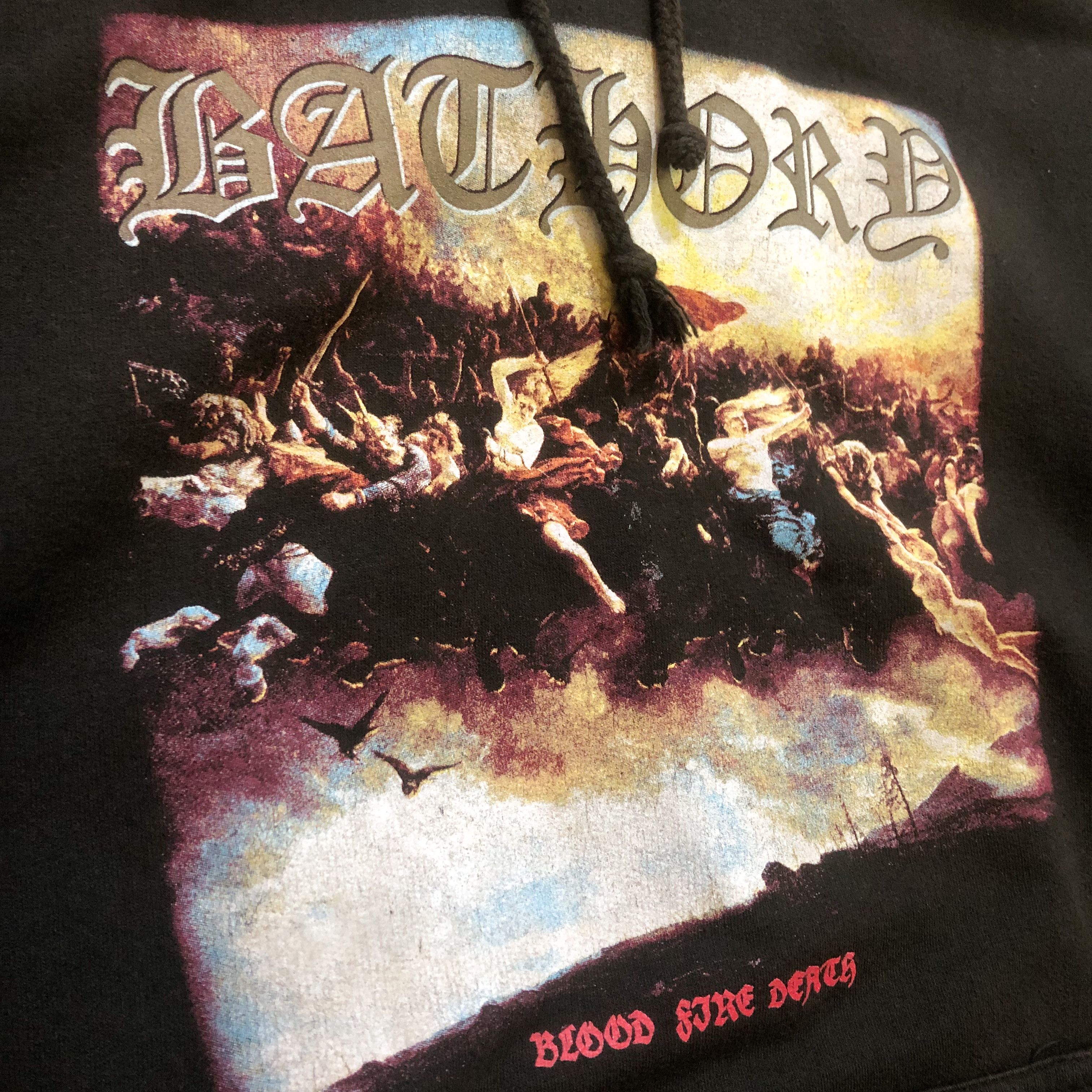 Band Tees Bathory Blood Fire Death Hoodie Sun Faded Aesthetic Size US L / EU 52-54 / 3 - 4 Thumbnail