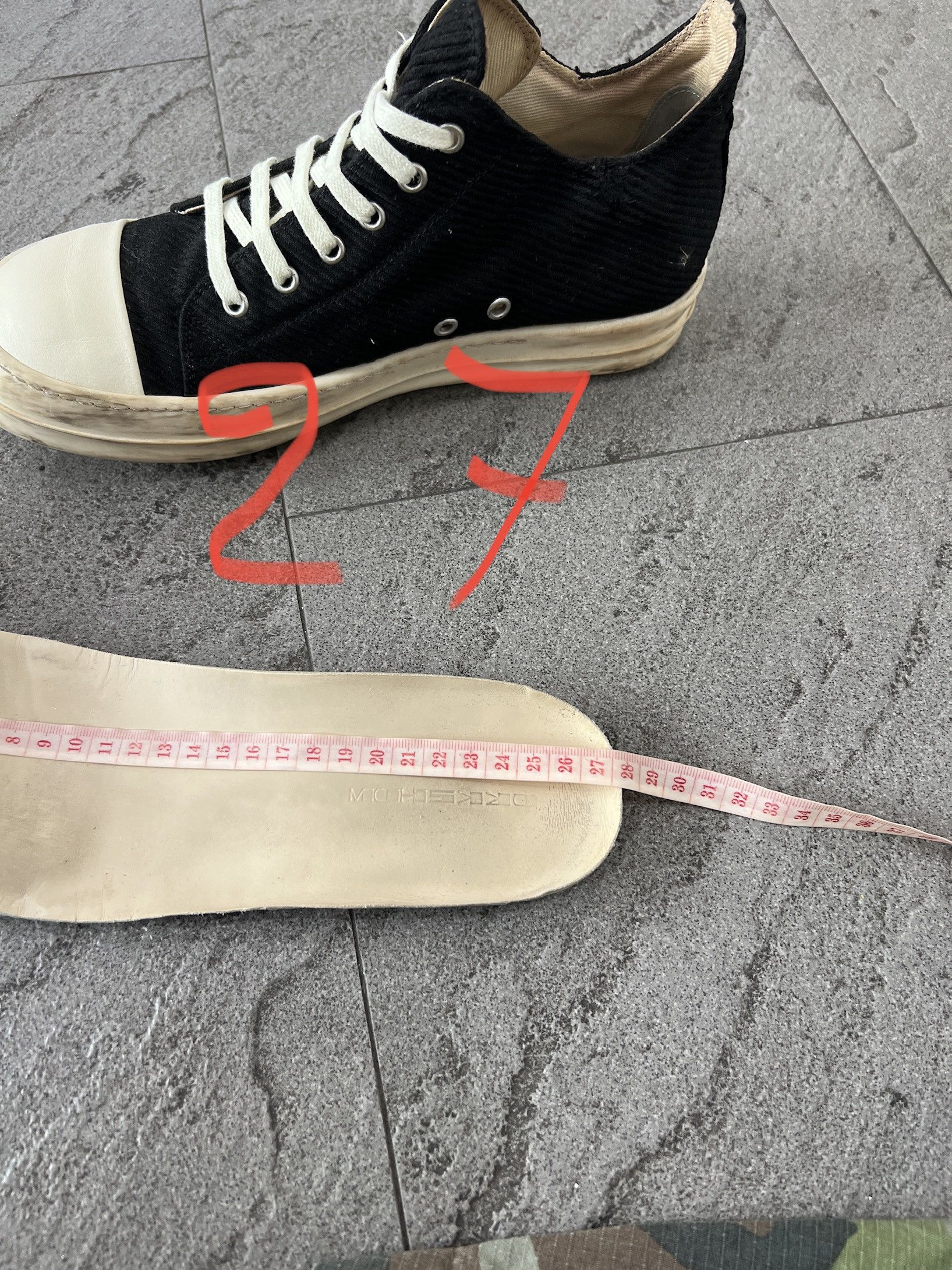 Rick Owens Drkshdw Rick Owens DRKSHDW Low Ramones Canvas Black Size US 9 / EU 42 - 15 Thumbnail