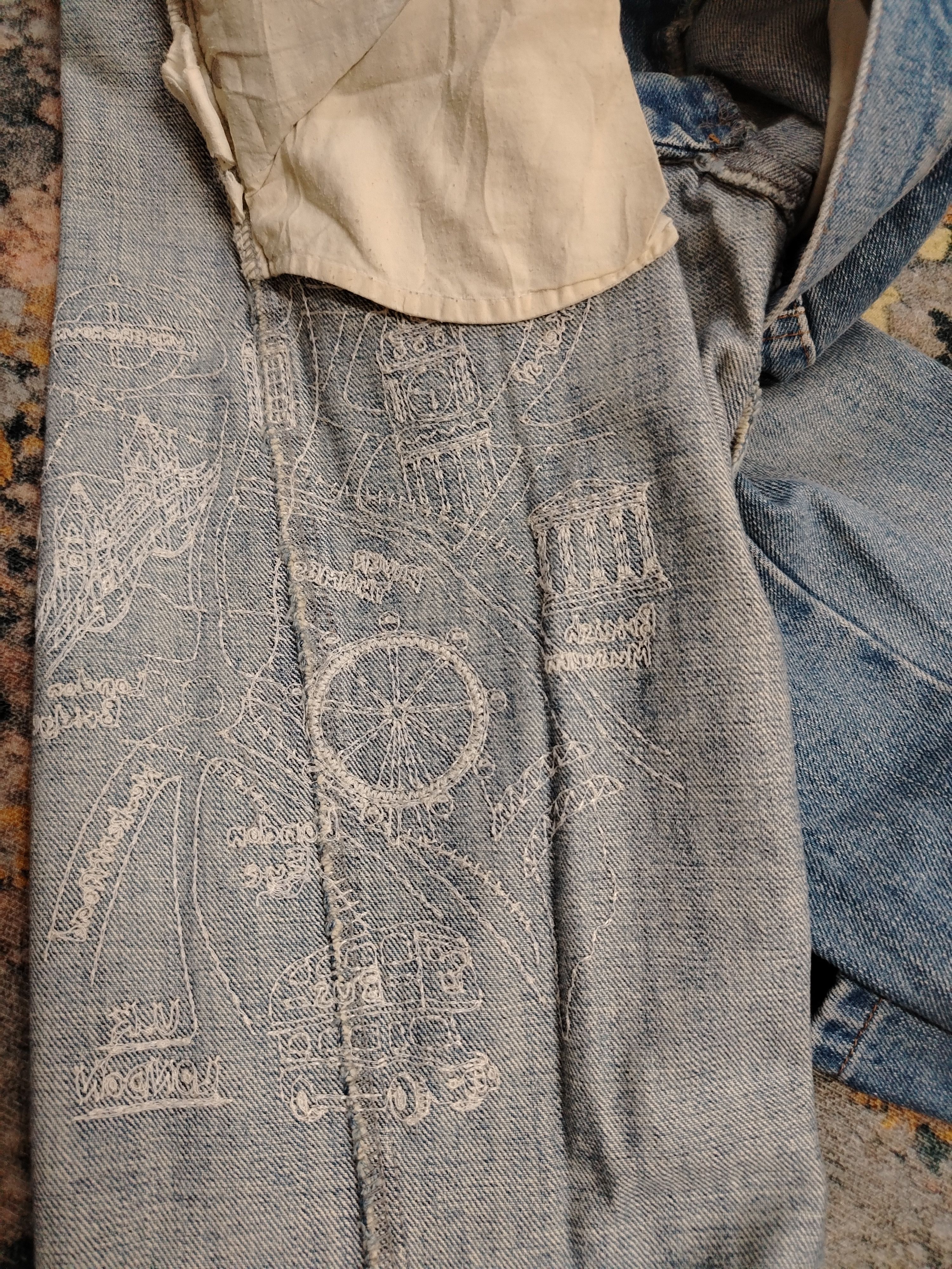 Japanese Brand Playchess London Embroidered jeans Size US 32 / EU 48 - 4 Thumbnail