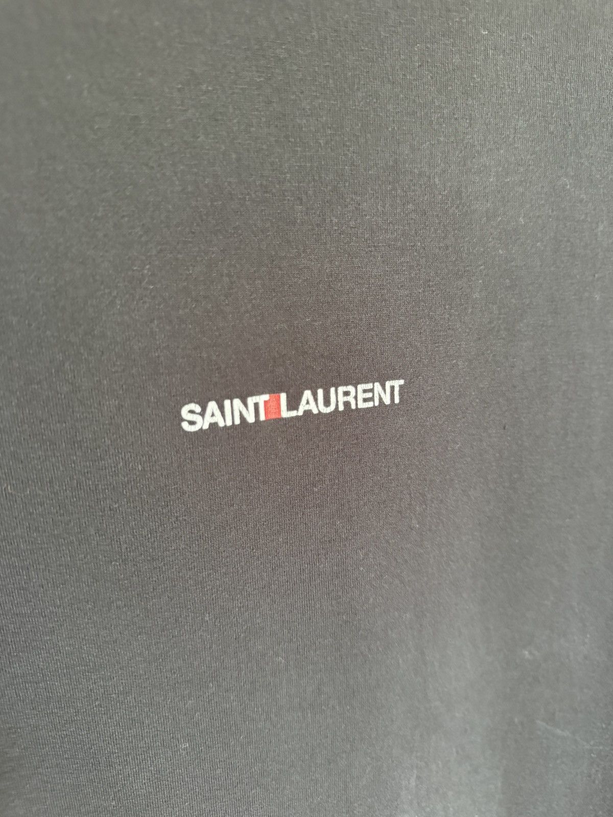 Saint Laurent Paris $550 Saint Laurent Rive Gauche black logo t shirt L Size US L / EU 52-54 / 3 - 10 Thumbnail