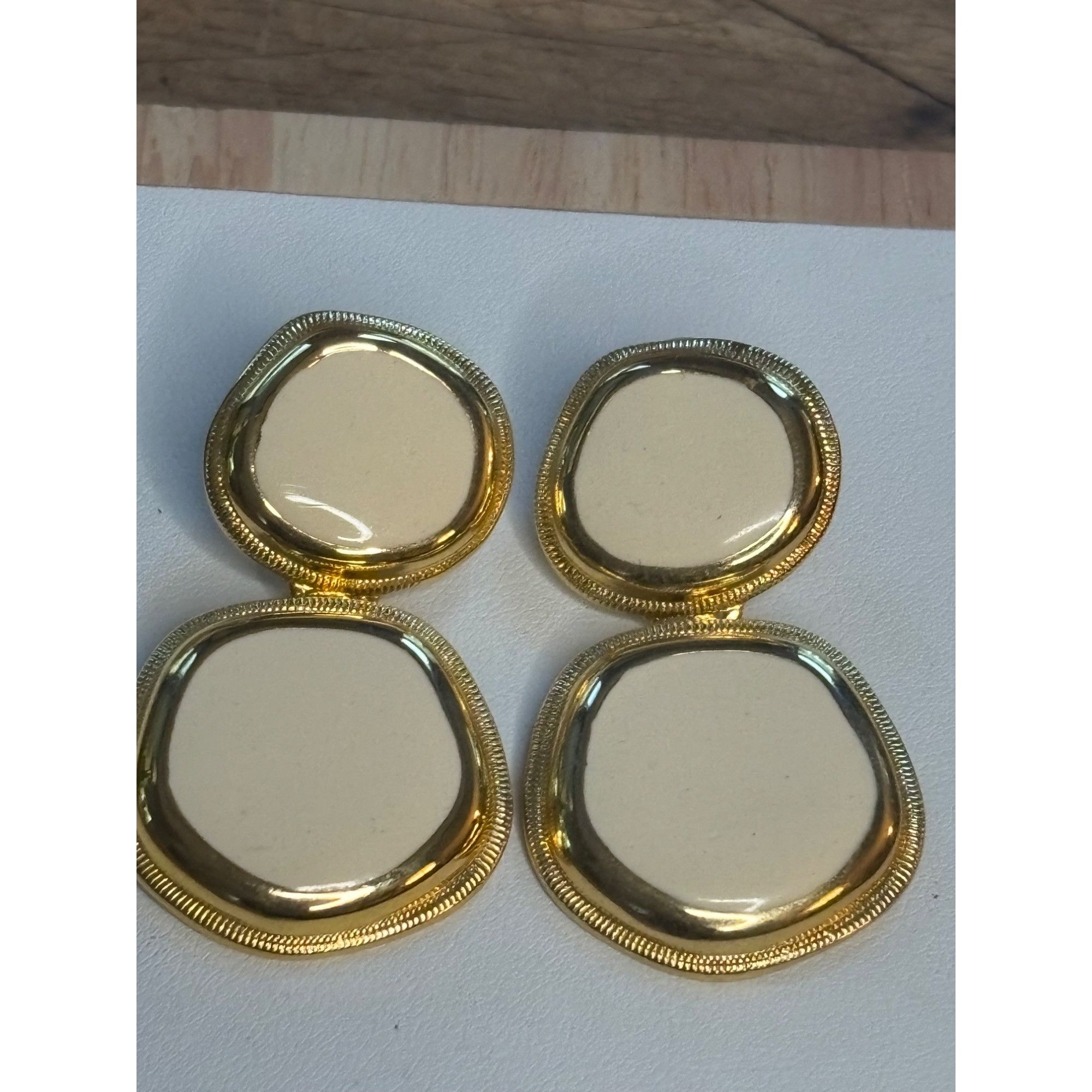 Other Vintage Gold-Tone double circle drop Earrings Size ONE SIZE - 6 Thumbnail