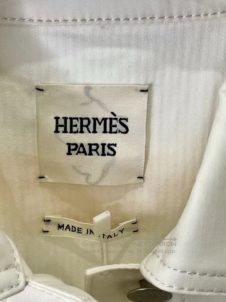 Hermes Hermes Embroidered single row button casual white denim ja Size XS / US 0-2 / IT 36-38 - 4 Thumbnail