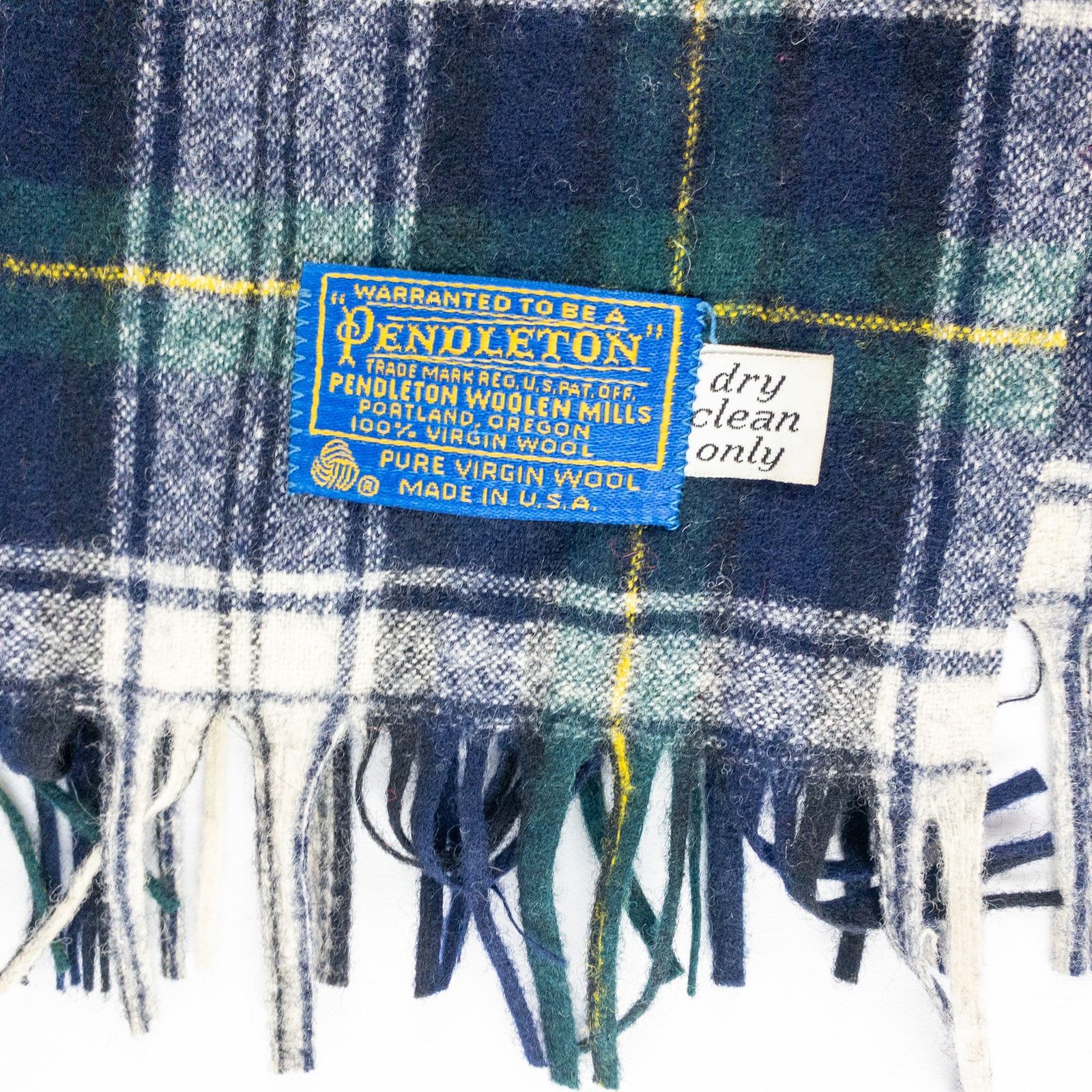 Pendleton Pendleton Vintage Blue White Plaid Scarf Unisex One Size Size ONE SIZE - 11 Thumbnail