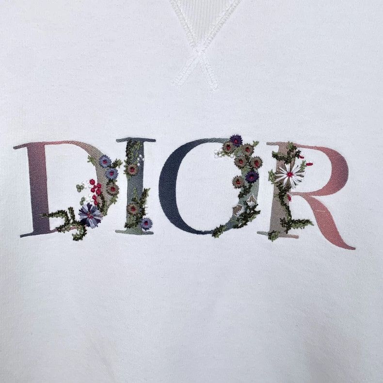 Dior Dior White logo letter embroidery cotton round-neck long-sl Size US S / EU 44-46 / 1 - 4 Thumbnail