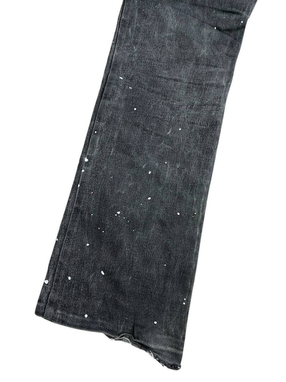 Japanese Brand Y2K 2000’s Berning Sho Paint Splatter Poem Black Denim Size US 29 - 15 Thumbnail