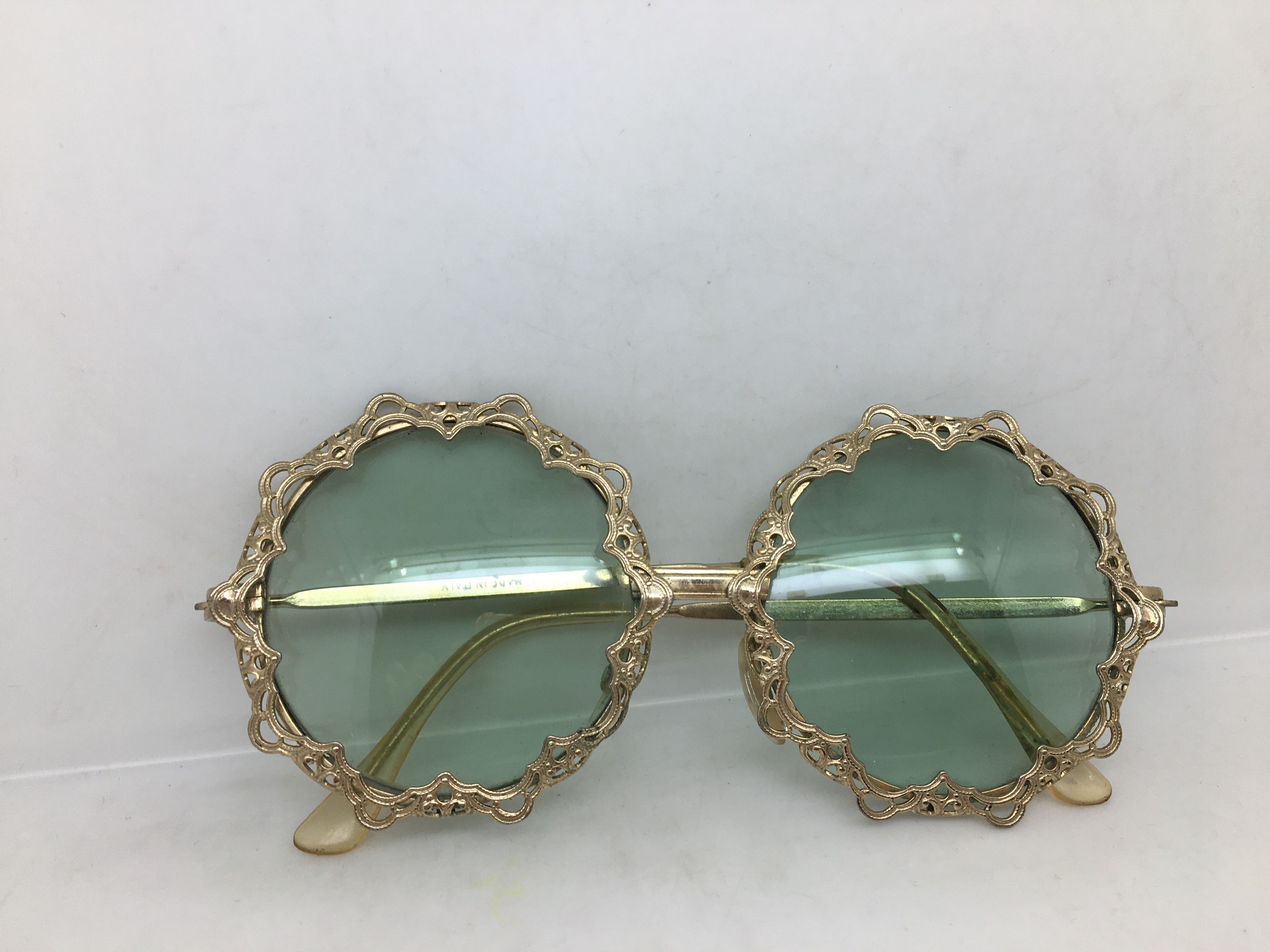 Vintage '66 MOD ROCOCO en oro OCCHIALI DA SOLE ITALIA Size ONE SIZE - 7 Thumbnail