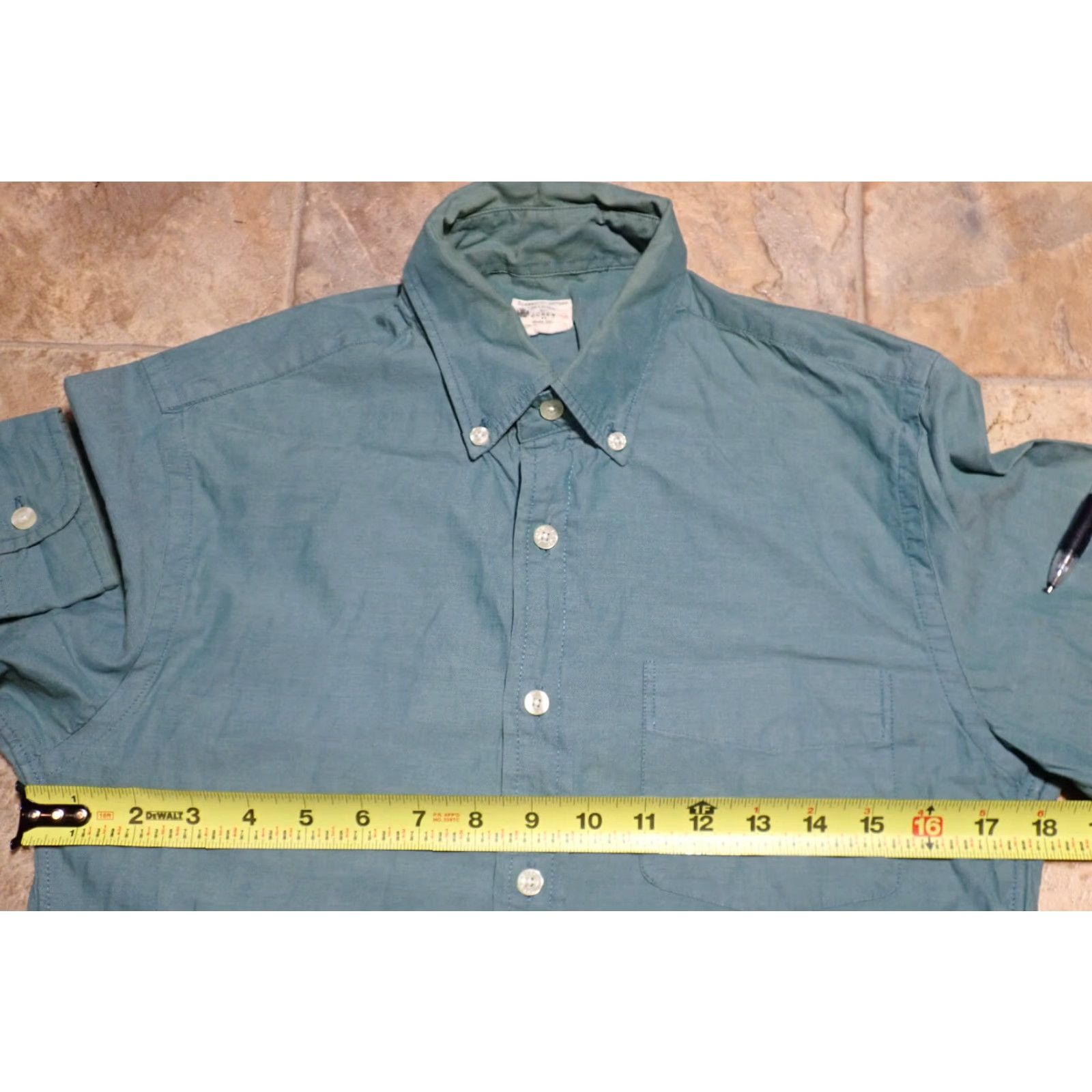 J.Crew VINTAGE J.CREW SUNWASHED SAGE GREEN Oxford Shirt Men XS Long Sleeve Button Down Retro 90s Classic College Mens Size US XS / EU 42 / 0 - 5 Thumbnail