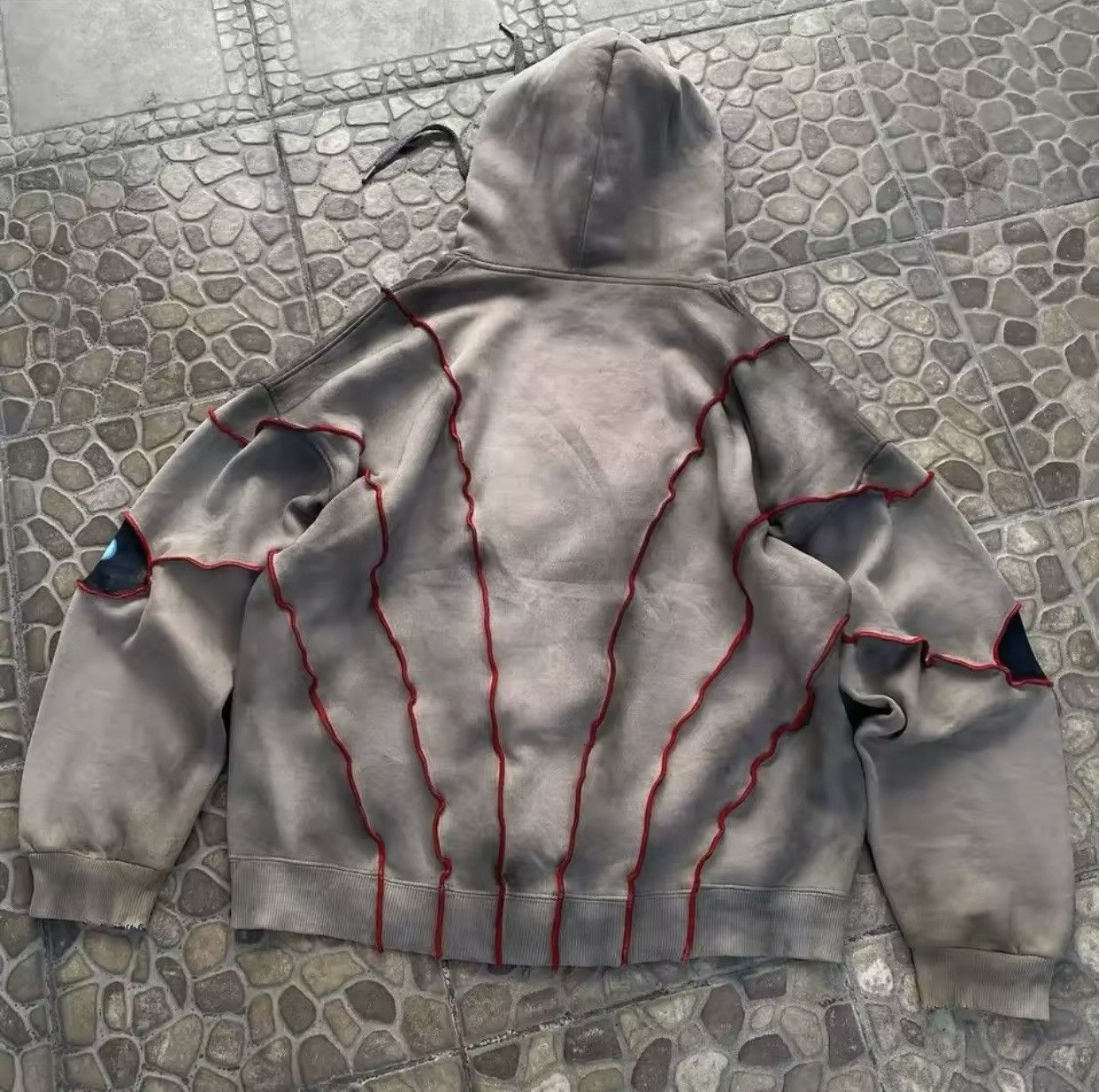 Japanese Brand × Vintage Gothic Punk Eye Pattern Patchwork Hoodies Size US L / EU 52-54 / 3 - 3 Thumbnail