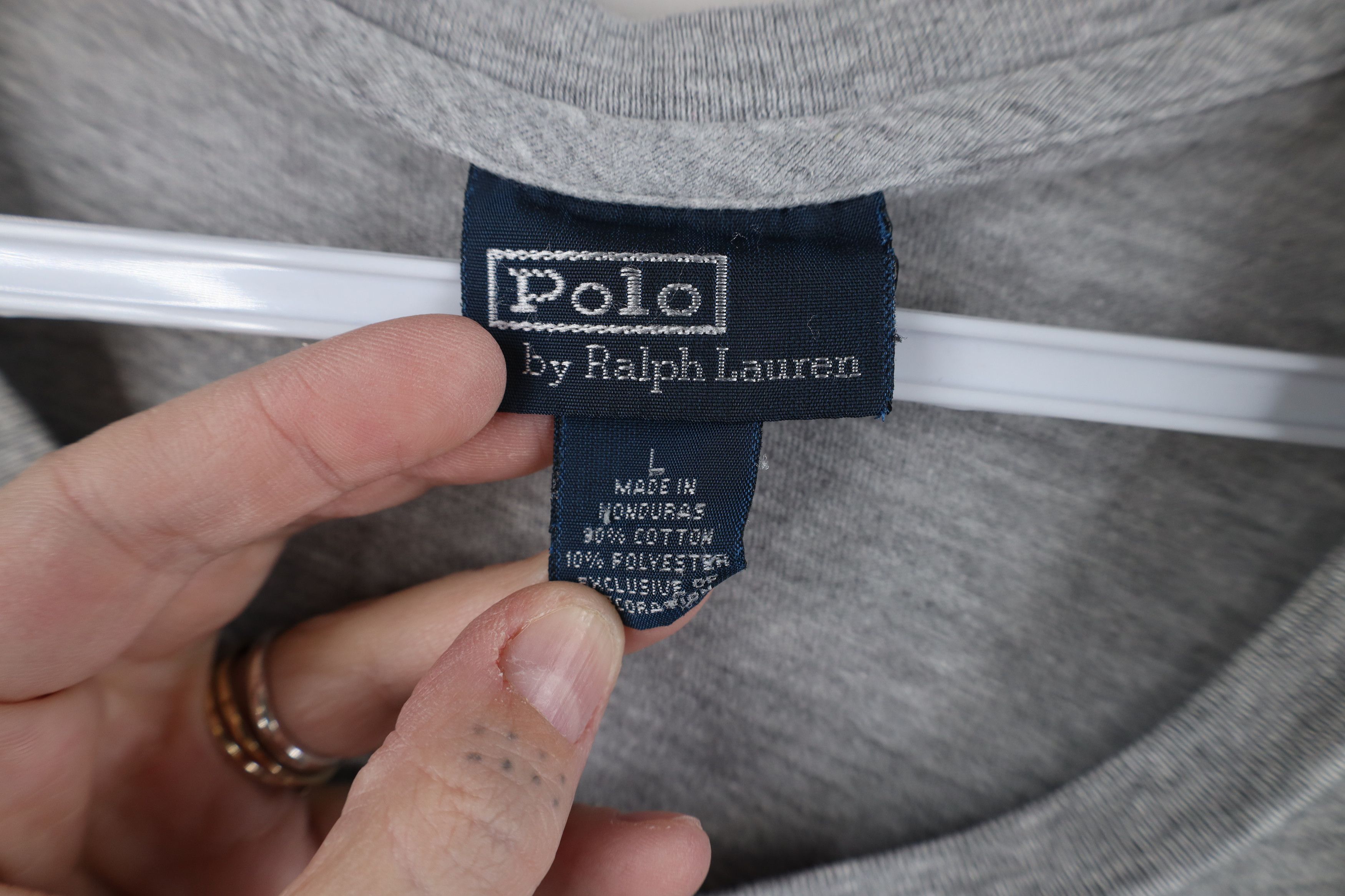 Ralph Lauren Vintage 90s Ralph Lauren Long Sleeve T-Shirt Heather Gray Size US L / EU 52-54 / 3 - 7 Thumbnail