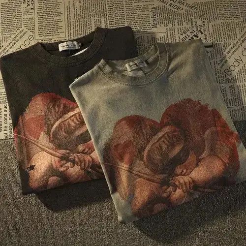 VIBE T-shirt Love Cupid American loose couples all-match trend Size US L / EU 52-54 / 3 - 4 Thumbnail