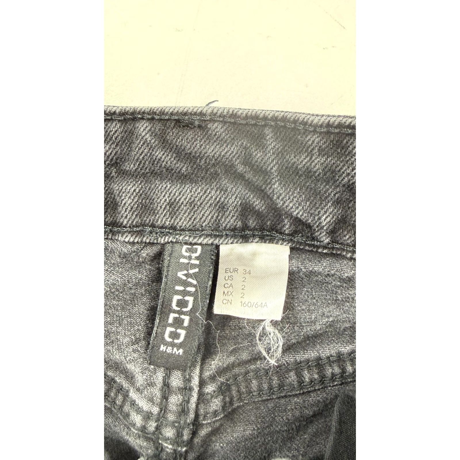 H&M H&M Divided Jeans Womens 2 Charcoal Wash High Rise Stretch Button Fly Wide Leg Jeans Size 26" / US 2 / IT 38 - 6 Thumbnail
