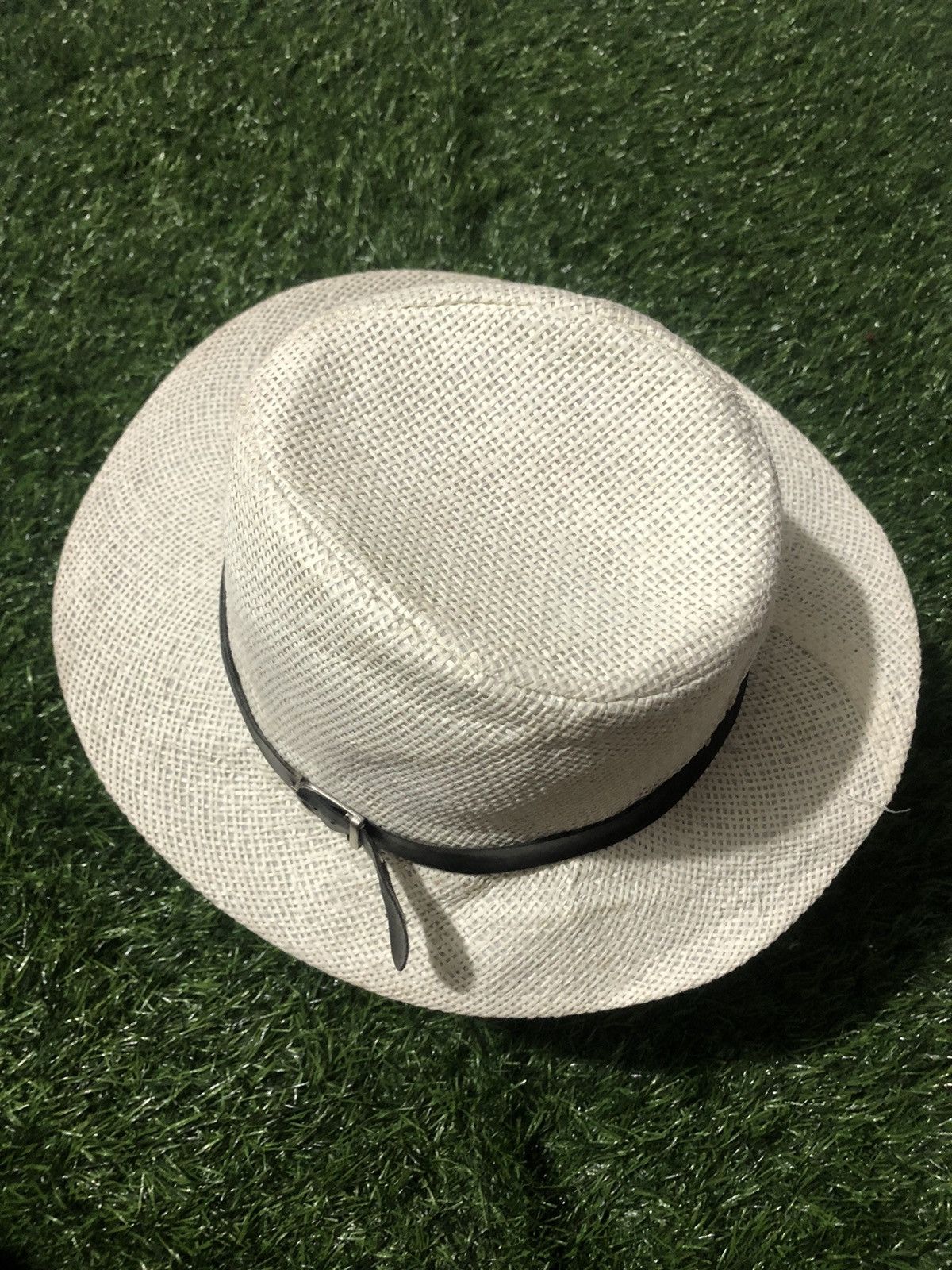 Vintage HAT x FEDORA IVORY WHITE x VTG Size 28 - 2 Thumbnail