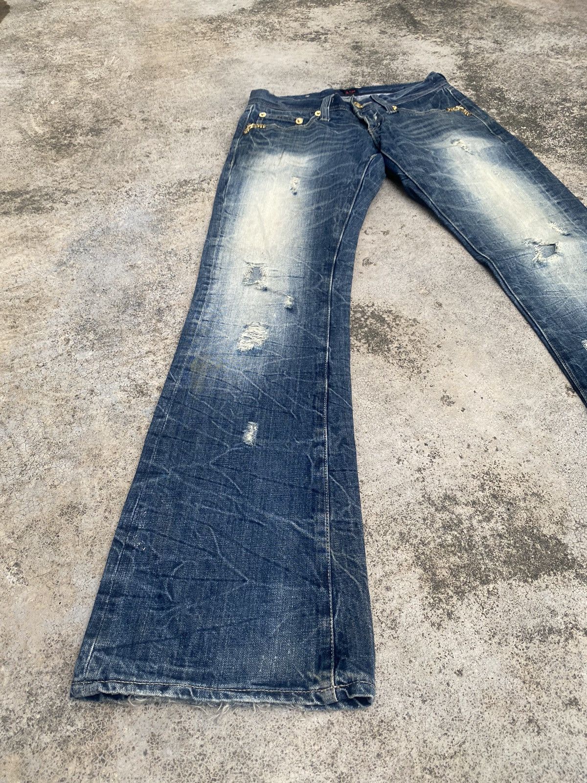 If Six Was Nine × JACKROSE Flare Jeans Jackrose Distressed Clawmark Bootcut Size US 30 / EU 46 - 1 Thumbnail