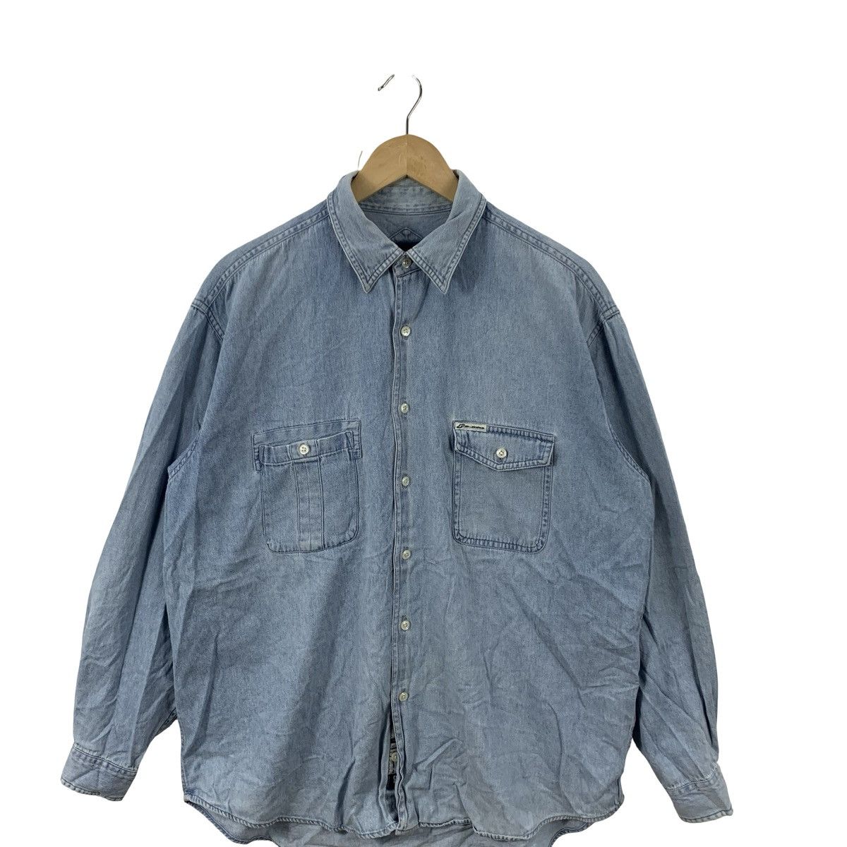 Mr. Junko Vintage Mr.JUNKO Light Wash Denim Work Shirt Button Up Size US L / EU 52-54 / 3 - 5 Thumbnail