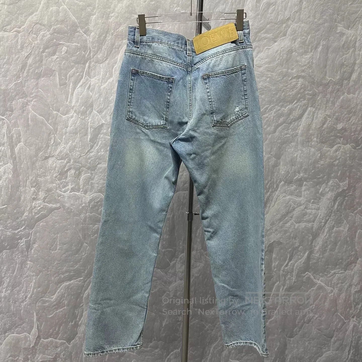 Loewe Loewe Leather Patch Distressed Denim Pants. Size US 32 / EU 48 - 2 Thumbnail