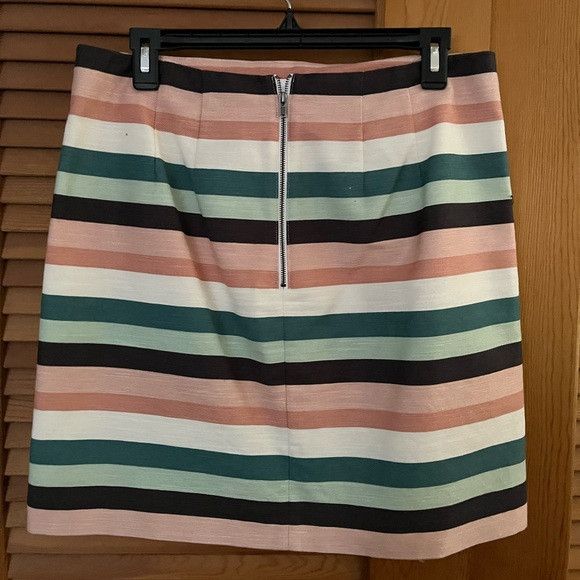 Loft LOFT outlet Summer Striped Mini Skirt Blush Mint Teal size 8 Size 30" / US 8 / IT 44 - 2 Thumbnail