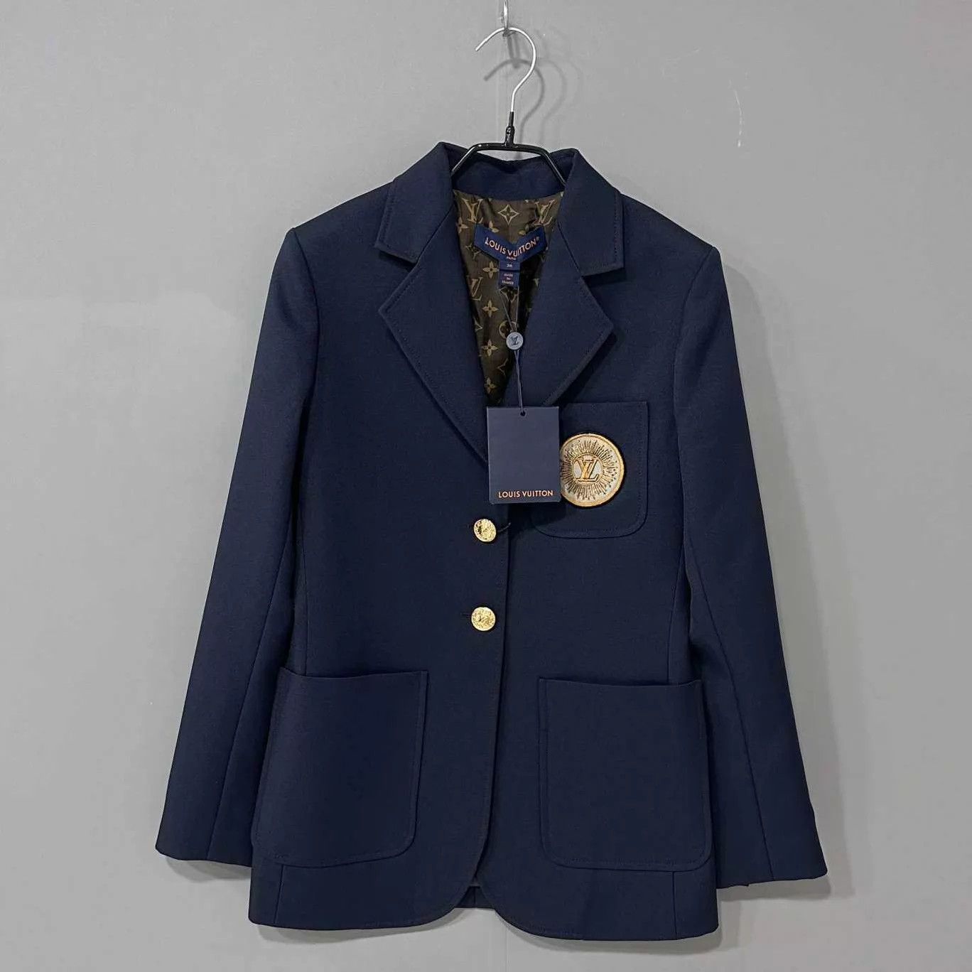 Louis Vuitton LV silk all over print academic embroidered blazer Size XS / US 0-2 / IT 36-38 - 2 Thumbnail