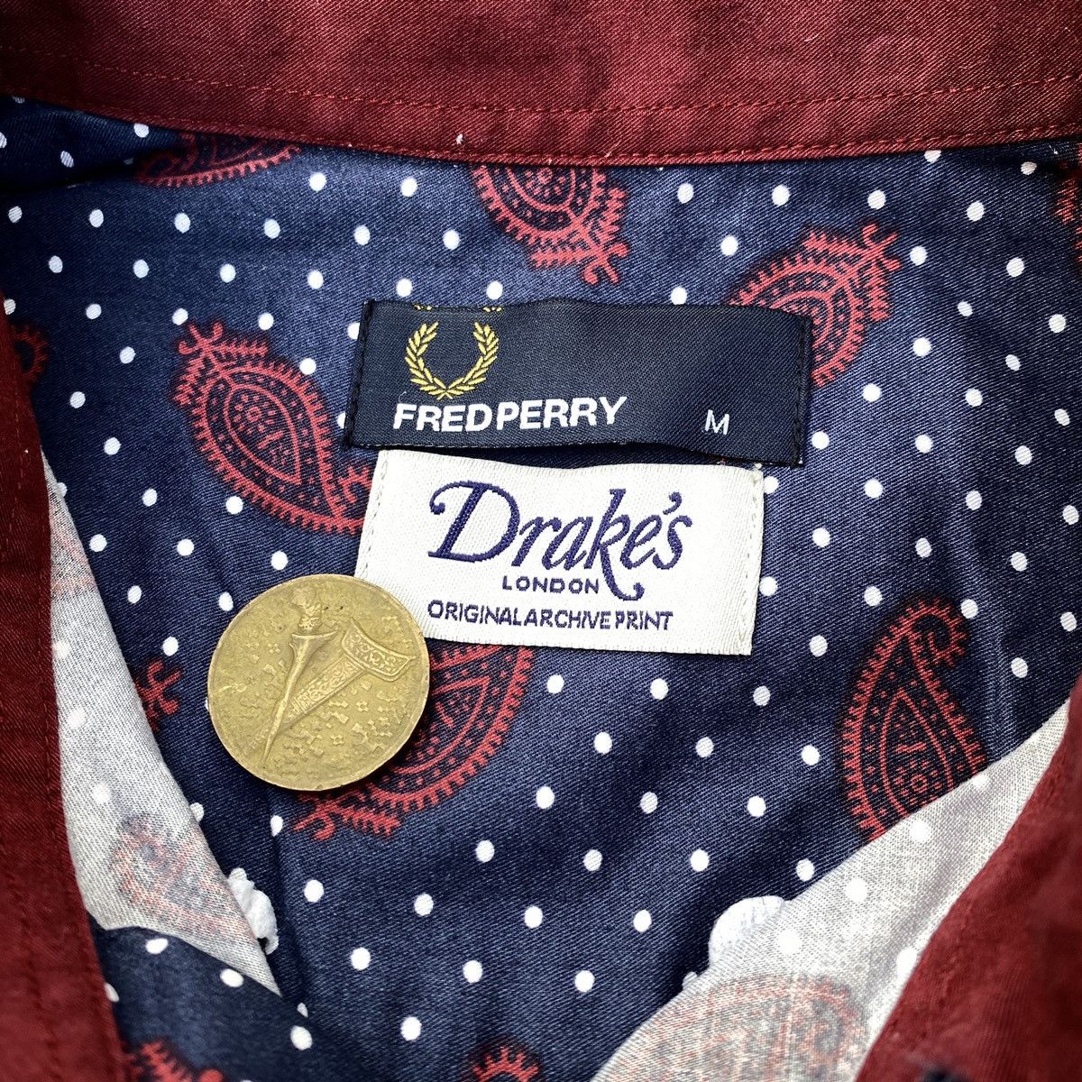Other FRED PERRY X Drake's London Paisley Polka Dot Longsleeve Tee Size US M / EU 48-50 / 2 - 8 Thumbnail