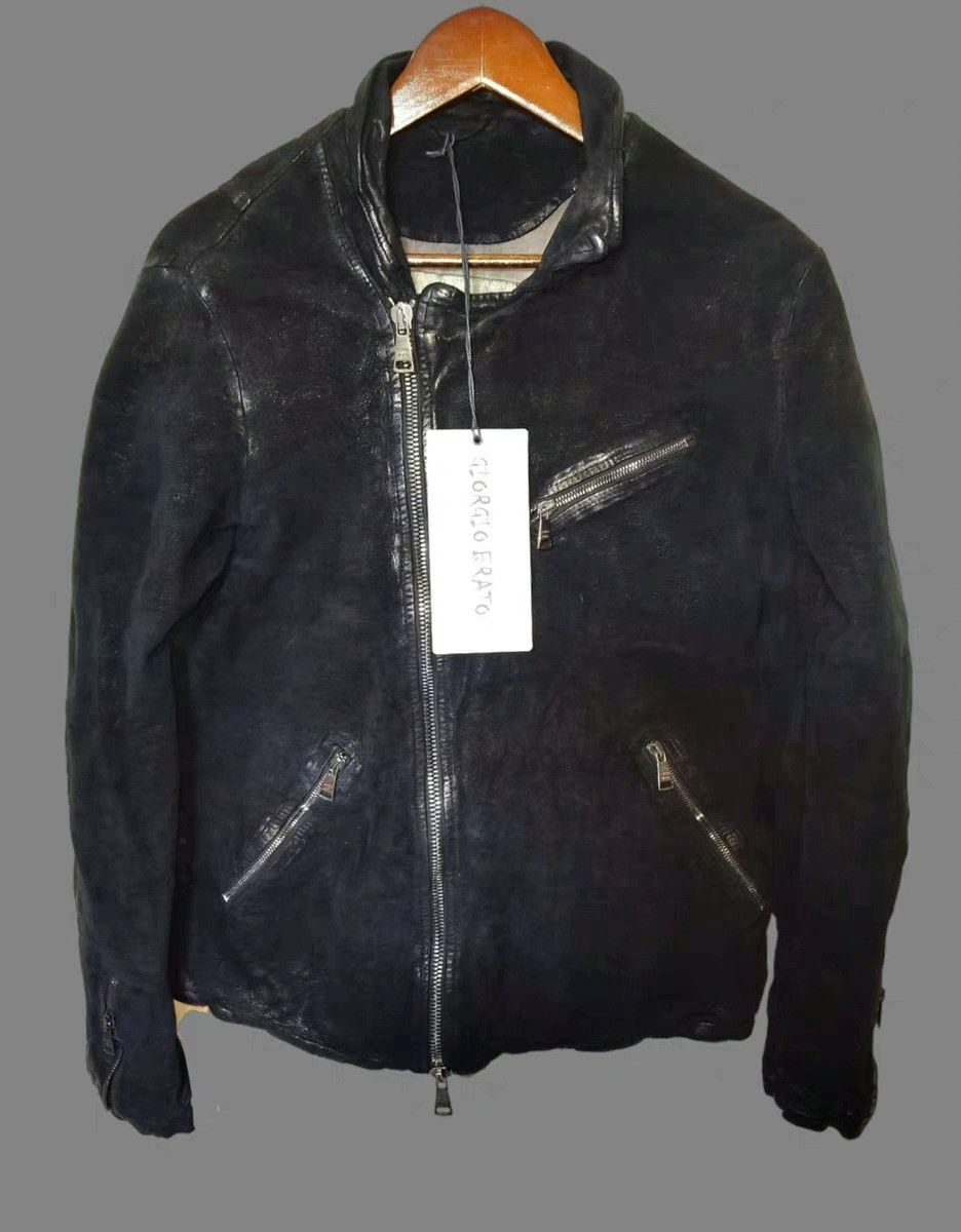 Giorgio Brato Giorgio Brato Distressed Goatskin Leather Jacket Size US M / EU 48-50 / 2 - 1 Thumbnail