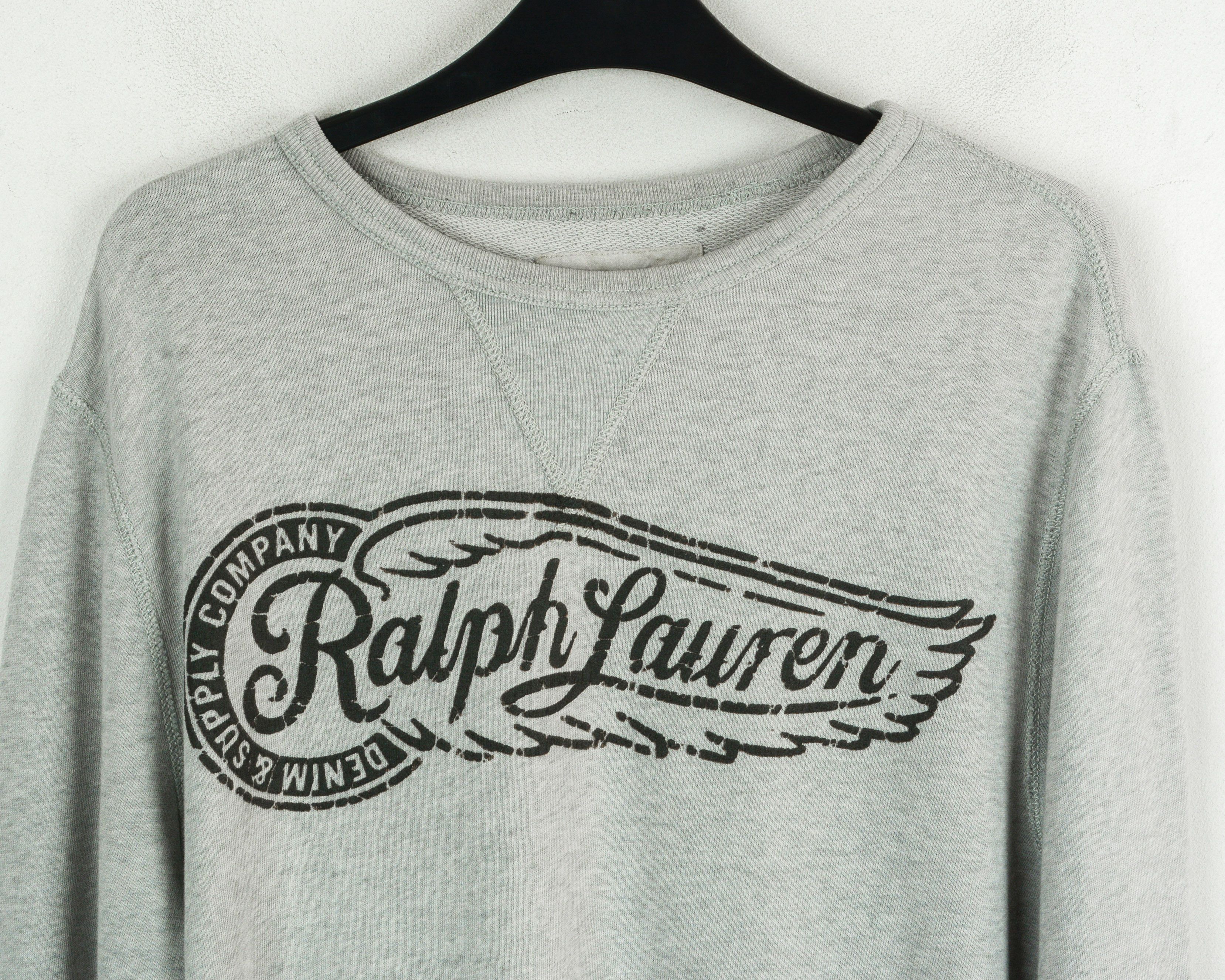 Polo Ralph Lauren Sweatshirt M Men Jumper Pullover Grey Sweater Top Size US M / EU 48-50 / 2 - 2 Thumbnail