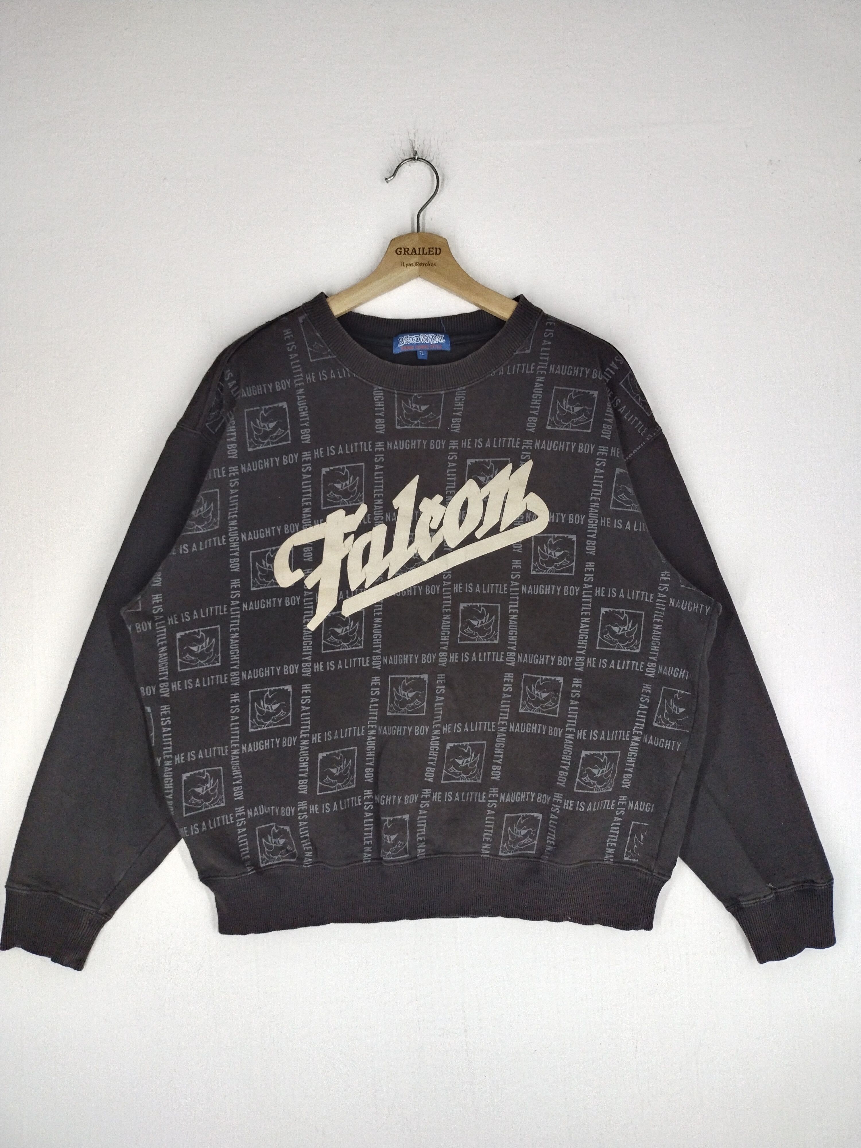 image of Falcon Garments Naughty Boy He Is A Little Sweatshirt, Men's (Size Large)