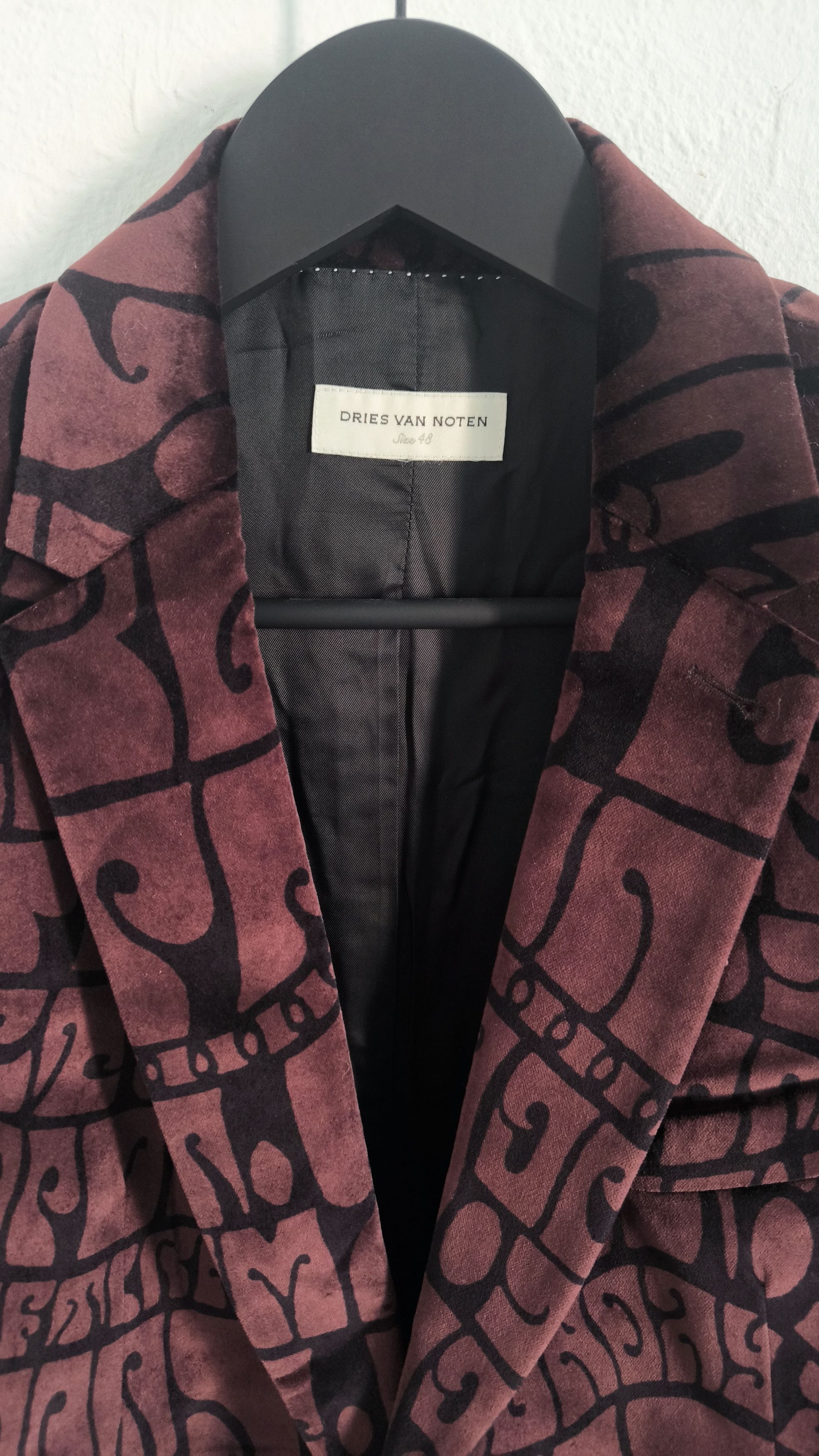 Dries Van Noten Dries Van Noten Abstract swirls pattern velvet complet suit Size 48R - 5 Thumbnail
