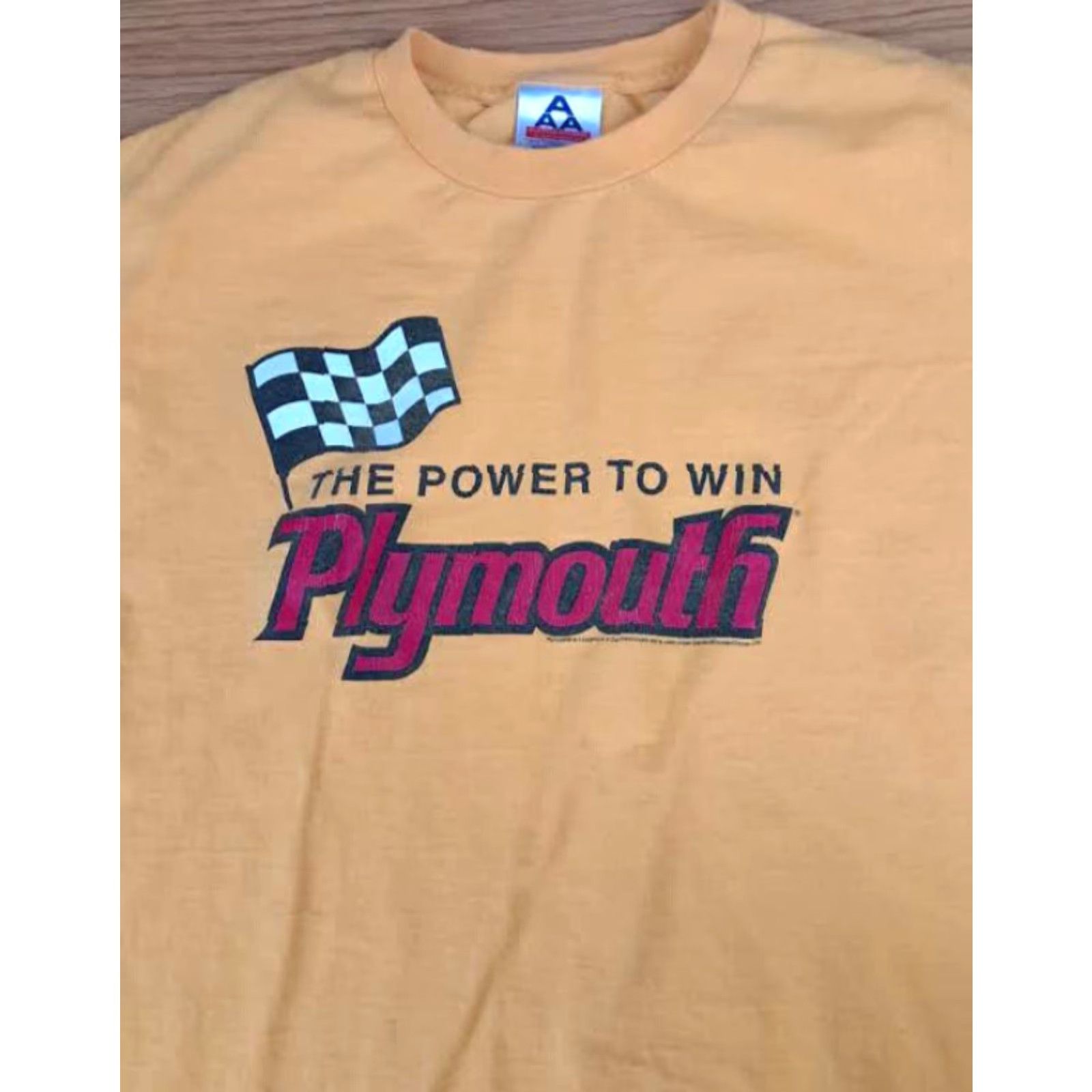 X-LARGE Plymouth Racing T-Shirt Power to Win XL Alstyle Yellow Crew Neck Short Sleeve Men Cars USA 2004 Size US XL / EU 56 / 4 - 4 Thumbnail