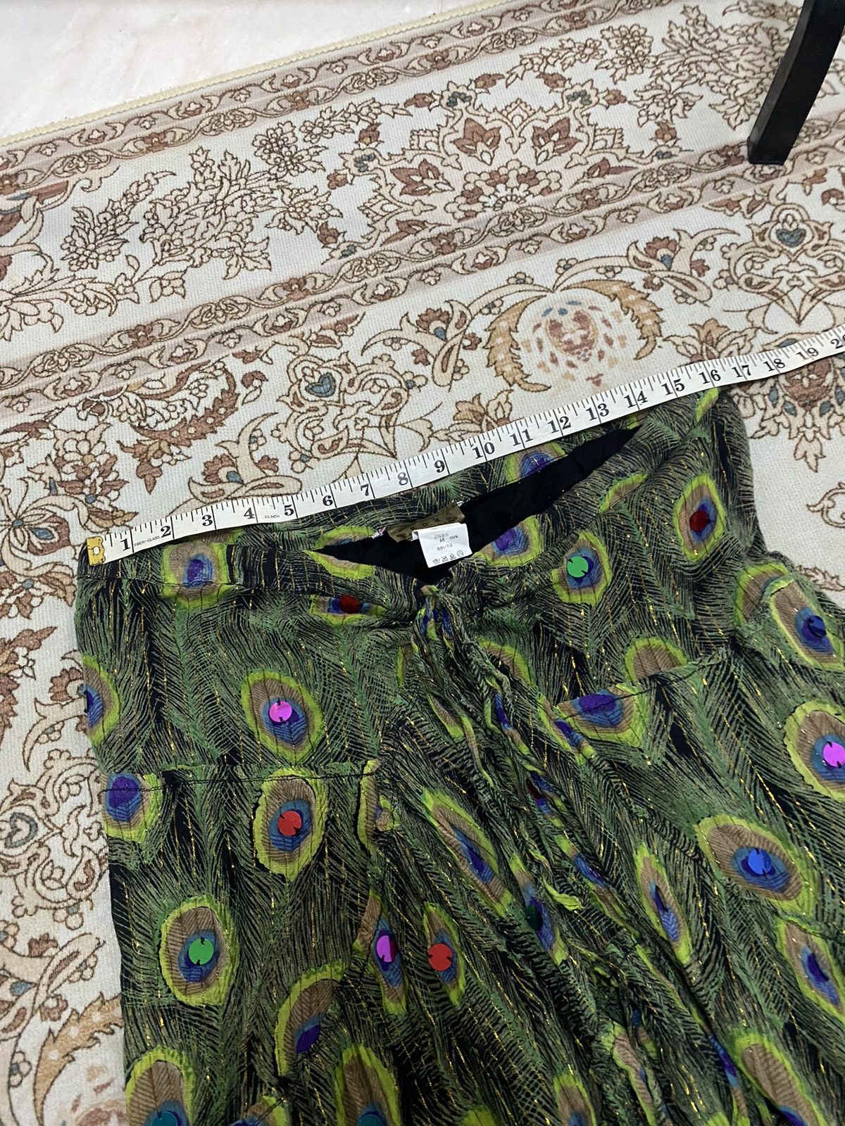 If Six Was Nine 2000s Rare Vintage GOA Peacock feathers motive Size 28" / US 6 / IT 42 - 9 Thumbnail