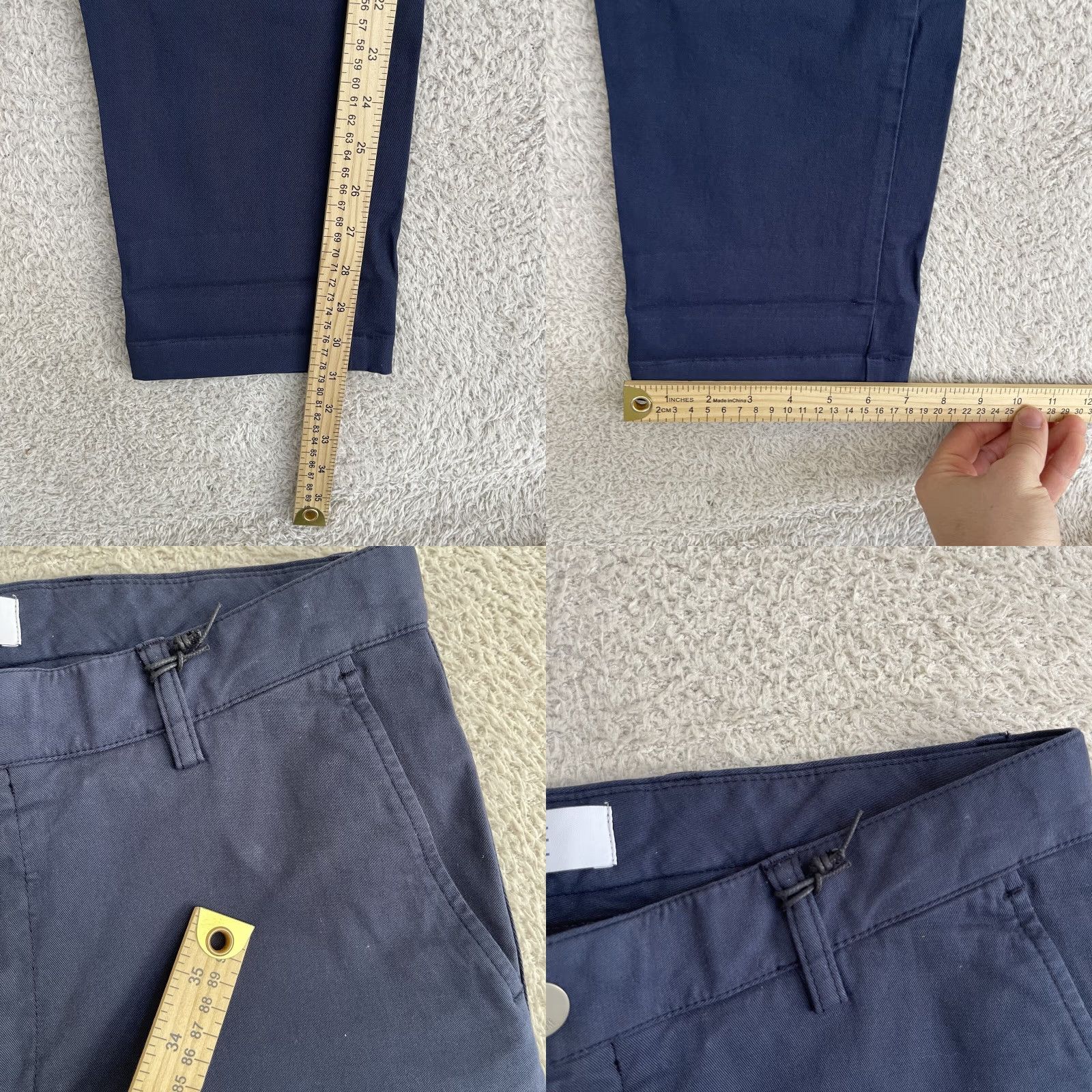 Vintage VINTAGE SPOKE Chino Pants Mens 30x31 Navy Blue Build A Trousers Slim Straight Cotton Size US 30 / EU 46 - 9 Thumbnail