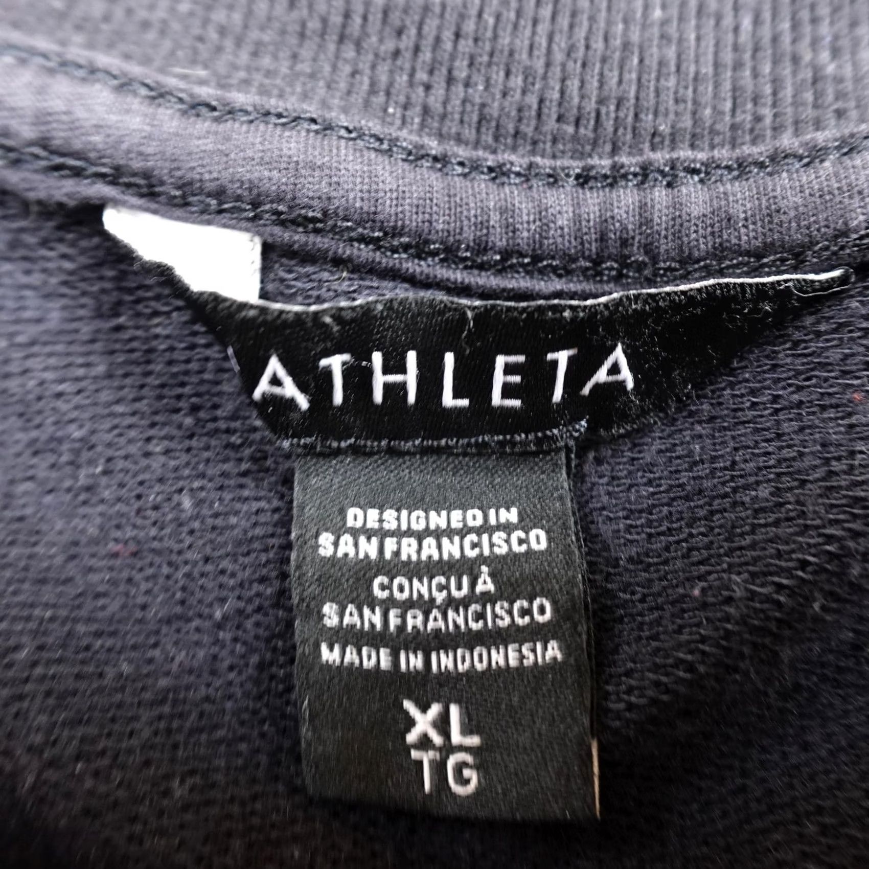 Athleta Athleta Vest Womens XL Black Retro Sweatshirt Tank Top V-Neck Sleeveless Pullover Tee Knit Cotton Polyester Spandex Size XL / US 12-14 / IT 48-50 - 4 Thumbnail