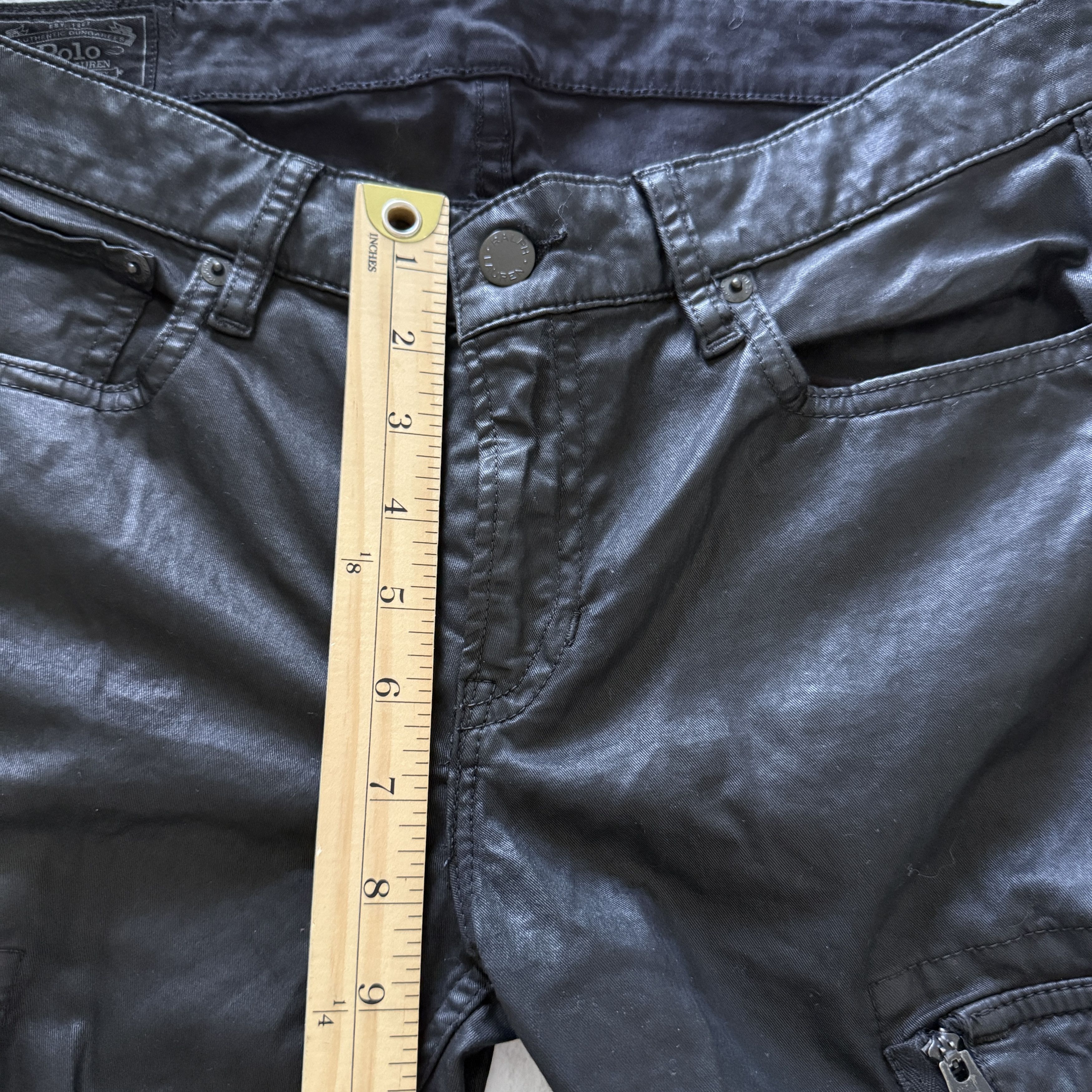 Polo Ralph Lauren Polo Ralph Lauren Coated Moto Biker Slim Skinny Black Label Size 29" - 14 Thumbnail