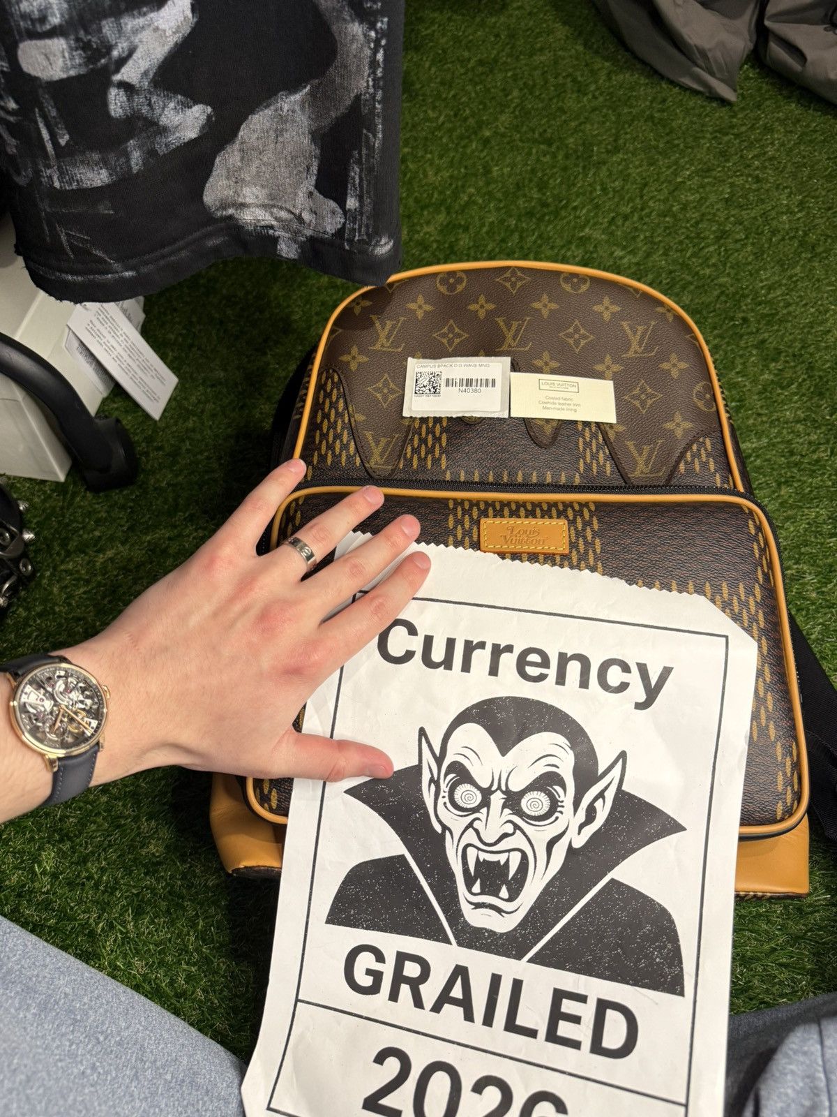 Louis Vuitton × Nigo GRAIL 🦄📜 Louis Vuitton X Nigo Damier Wave Campus Backpack Size ONE SIZE - 20 Thumbnail