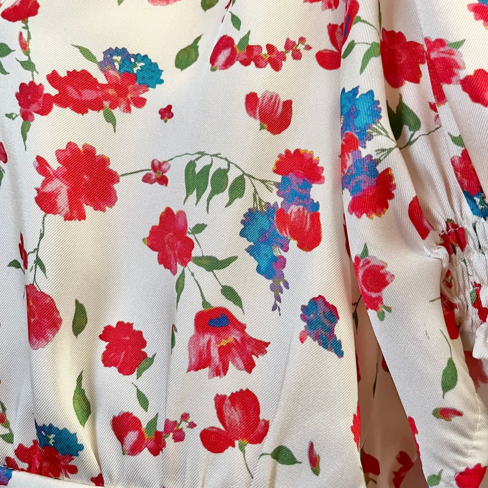 The Kooples The Kooples Country Flowers Puff Sleeve Crop Top Blouse Size M / US 6-8 / IT 42-44 - 9 Thumbnail
