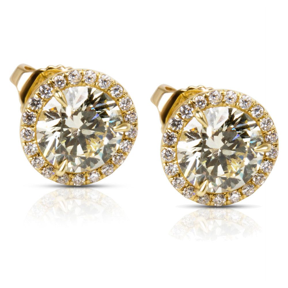 Other 18KT Yellow Gold Diamond Halo Studs 2.22 ctw Size ONE SIZE - 1 Thumbnail