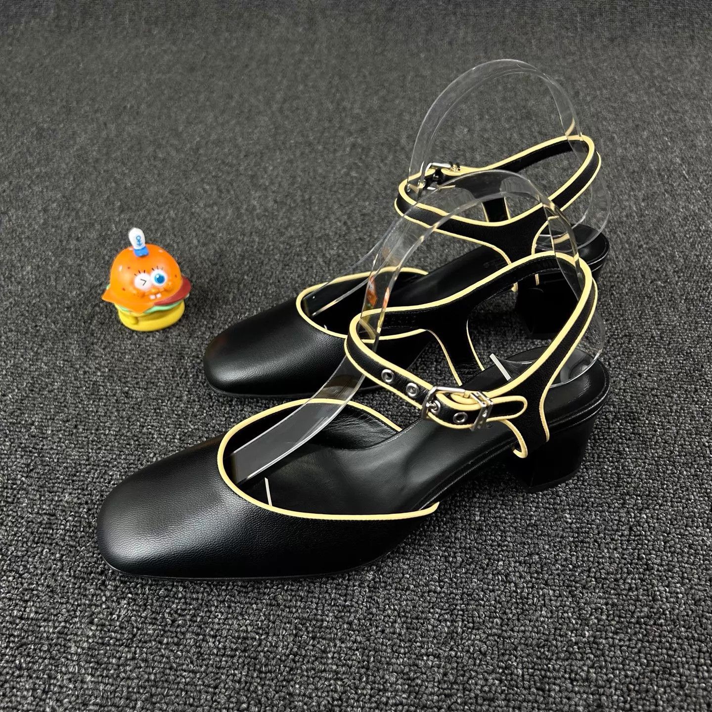 Hermes HERMES Kristen Mary Jane Sandals EUR39 Yellow Trim Size US 8.5 / IT 38.5 - 1 Thumbnail