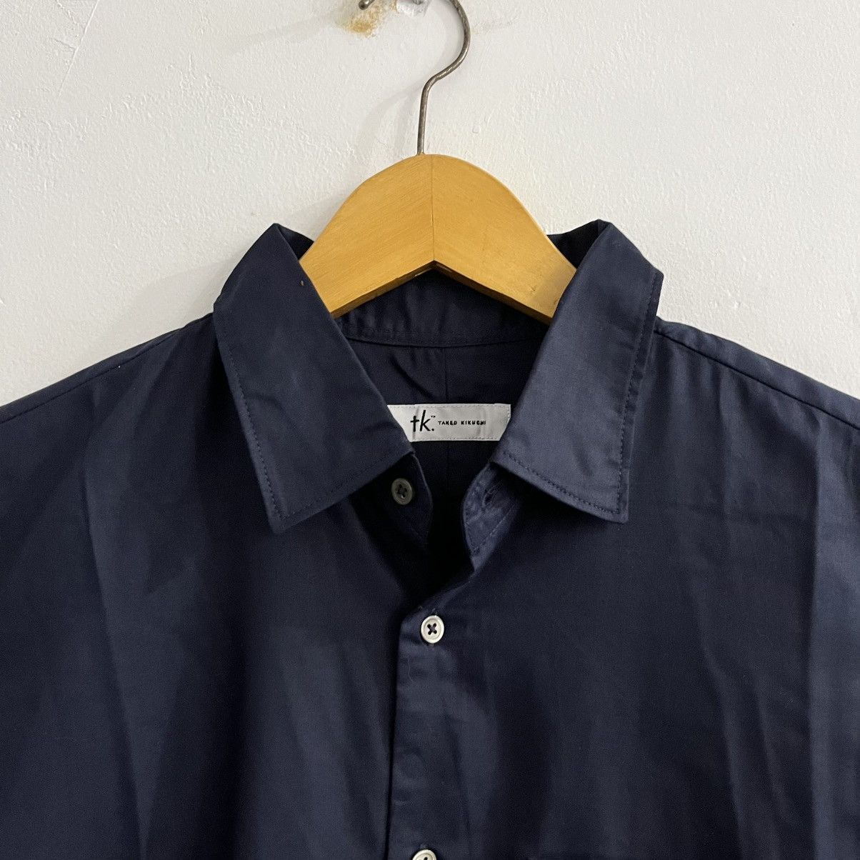 Japanese Brand Takeo Kikuchi Basic Darknavy 3/4 Sleeve Shirt Size US S / EU 44-46 / 1 - 4 Thumbnail