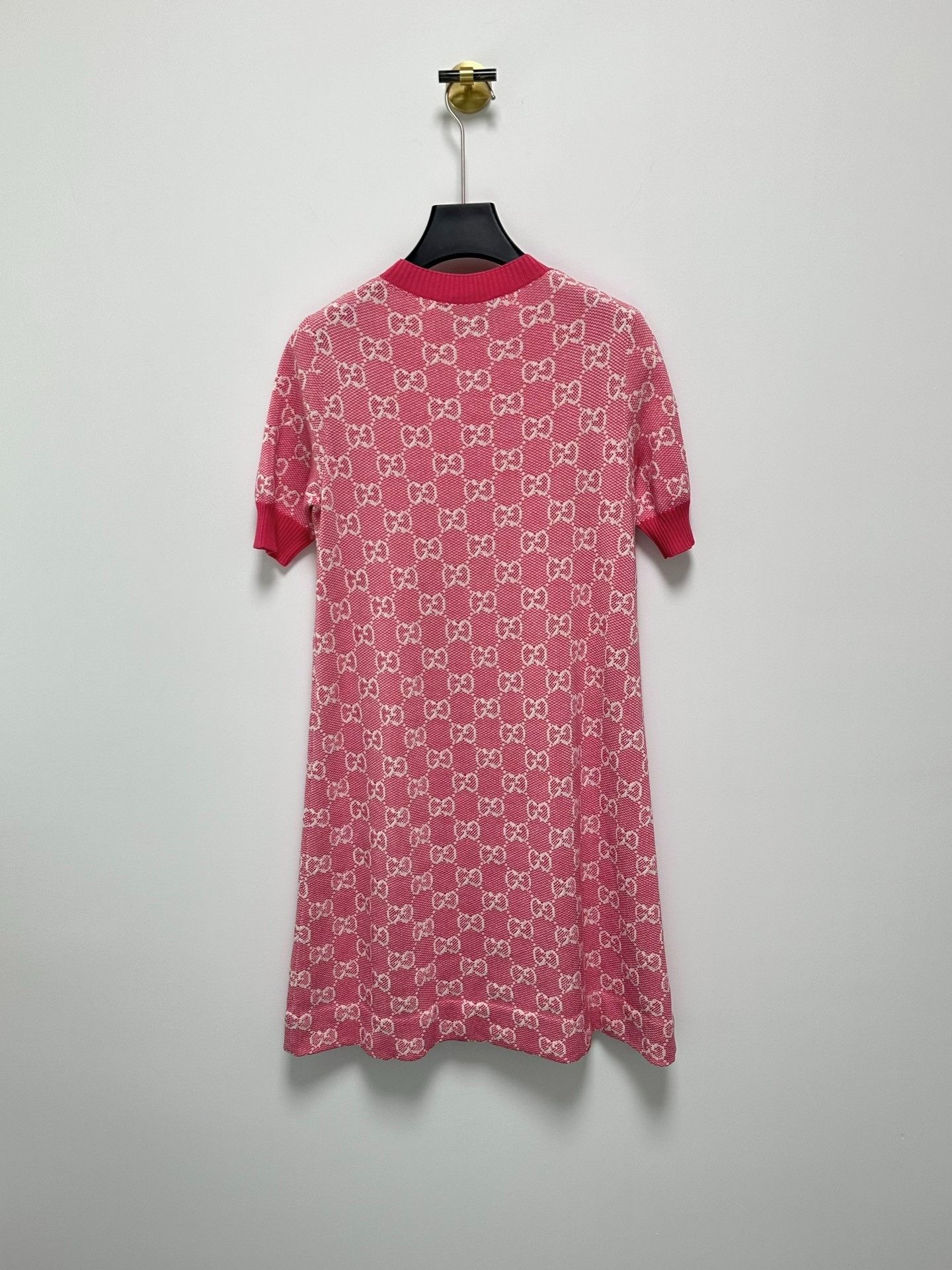 Gucci Gucci pink full print GG old flower knitted dress | Grailed